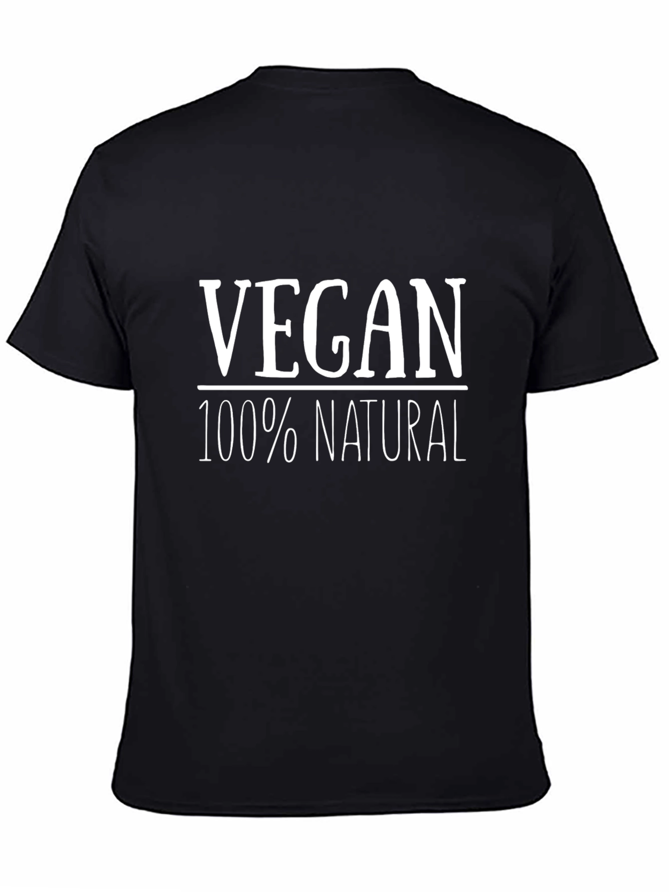 Vegan 100% Natural Black T-Shirt