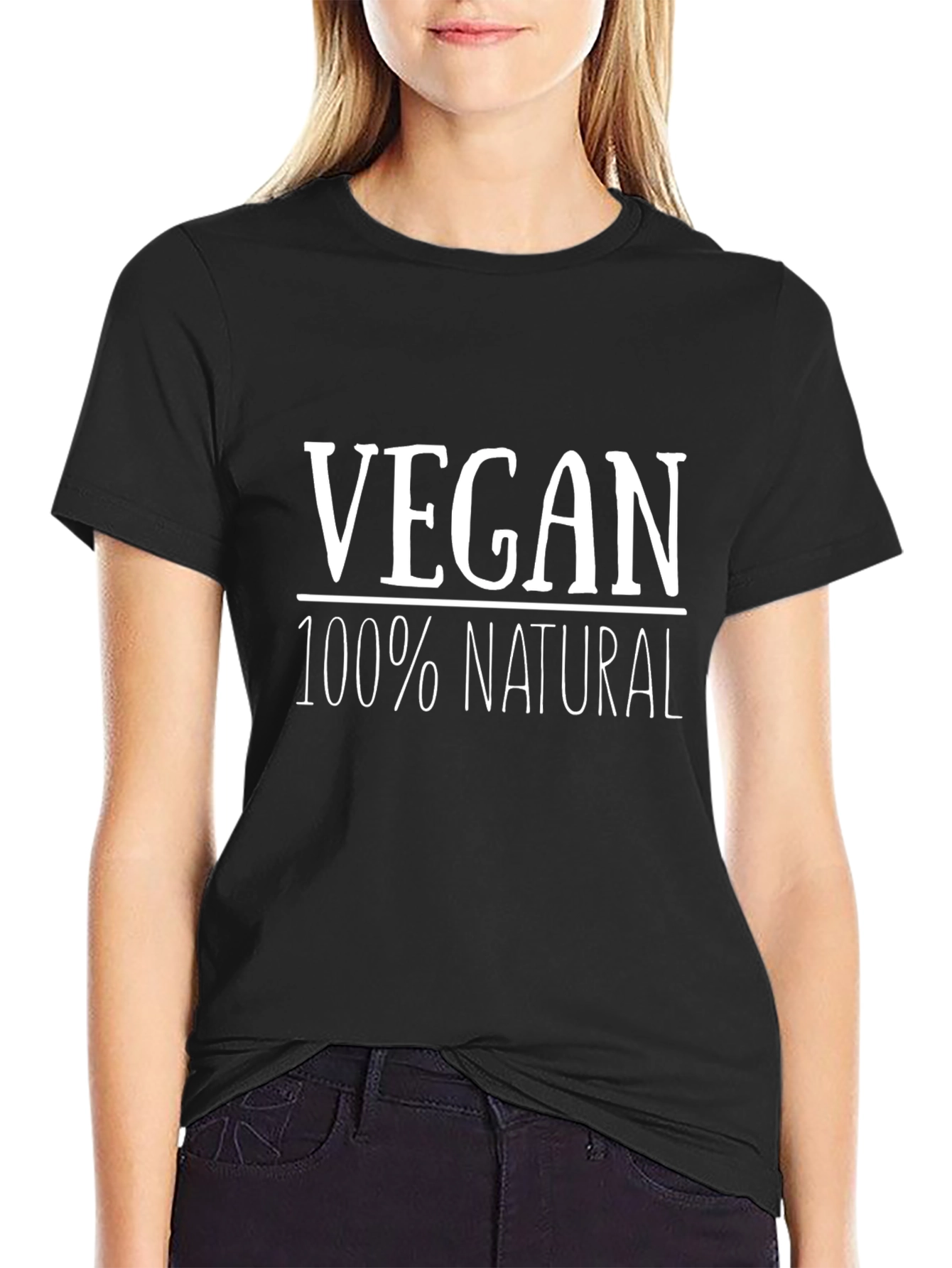 Vegan 100% Natural Black T-Shirt