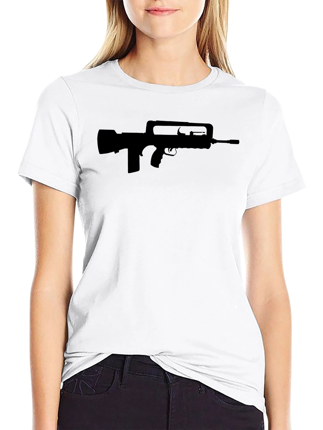 FAMAS Silhouette Black T-Shirt - Military Style Tee