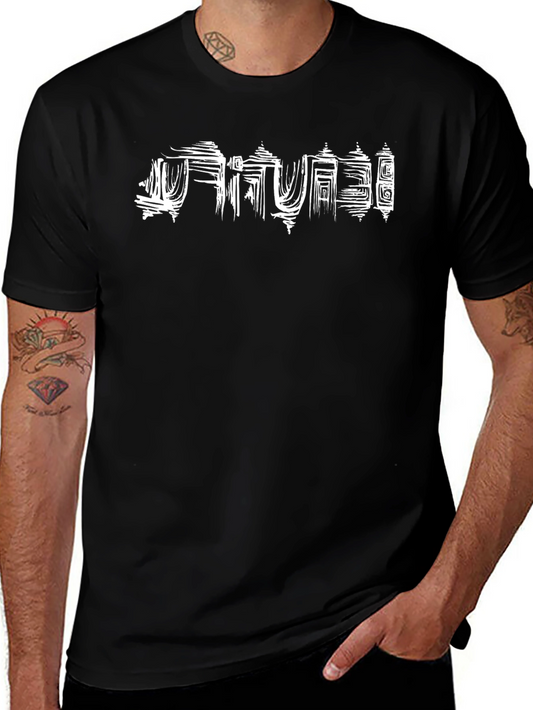 Abstract Skyline Mens Black T-Shirt