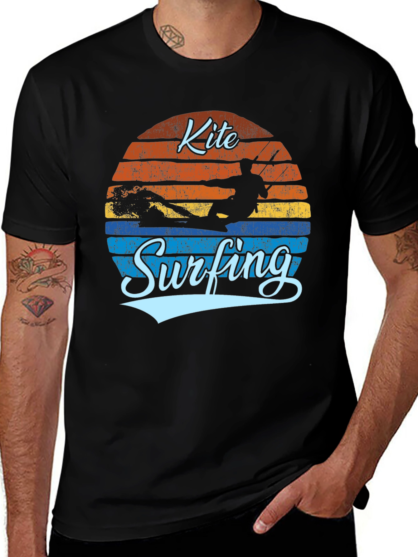 Kite Surfing Retro T-Shirt