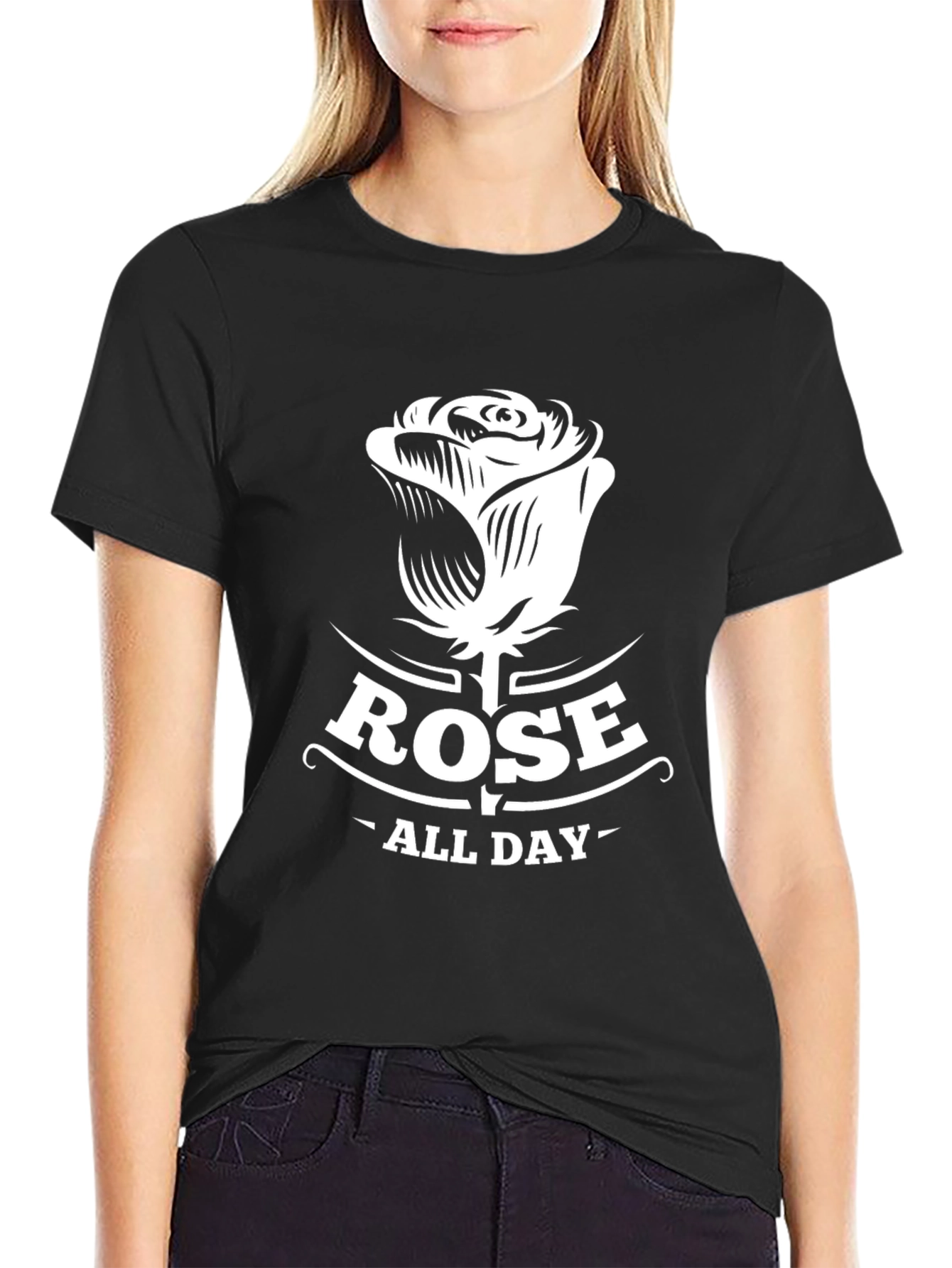 Rose All Day Graphic Tee - Mens Black T-Shirt