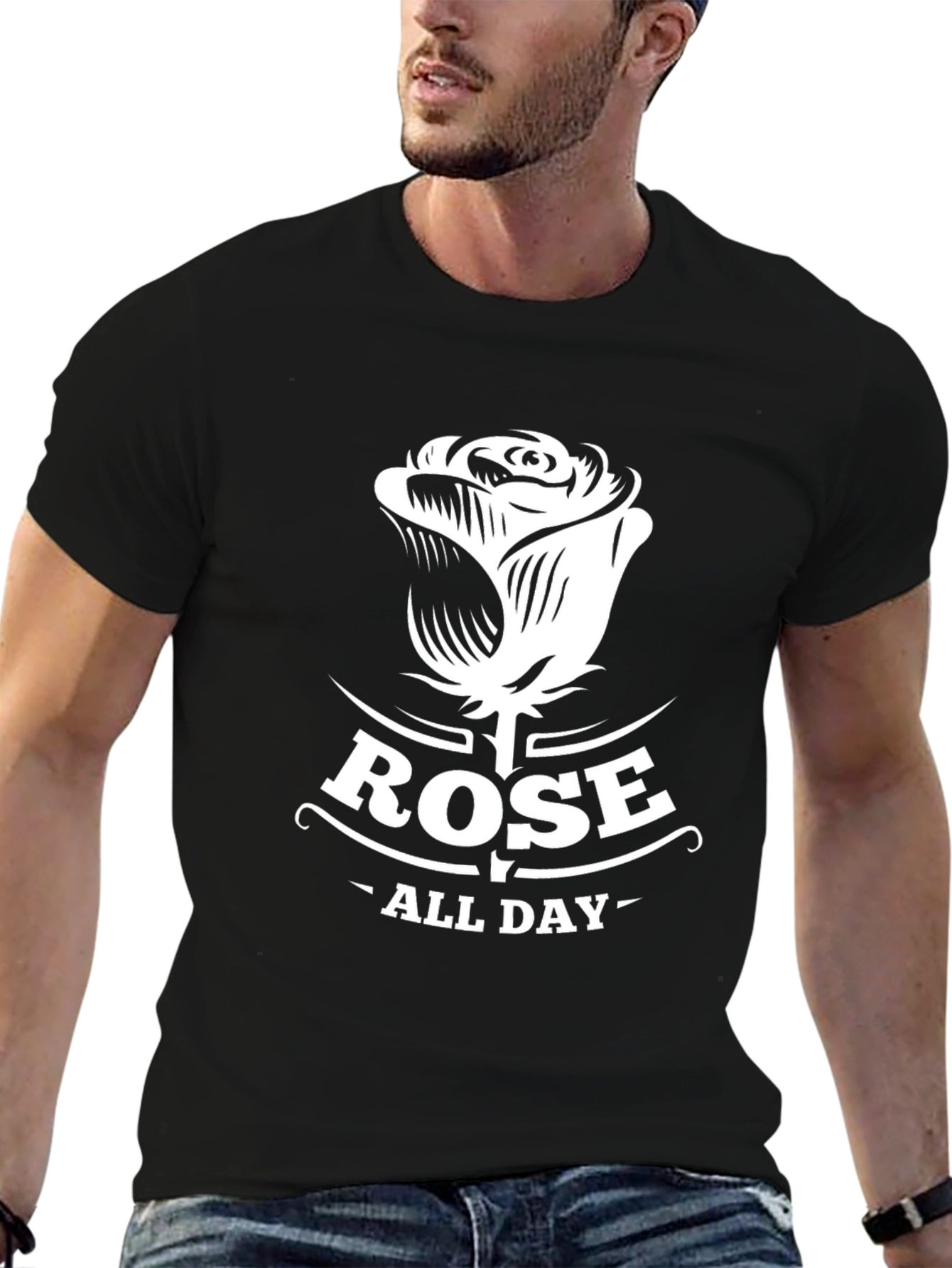 Rose All Day Graphic Tee - Mens Black T-Shirt