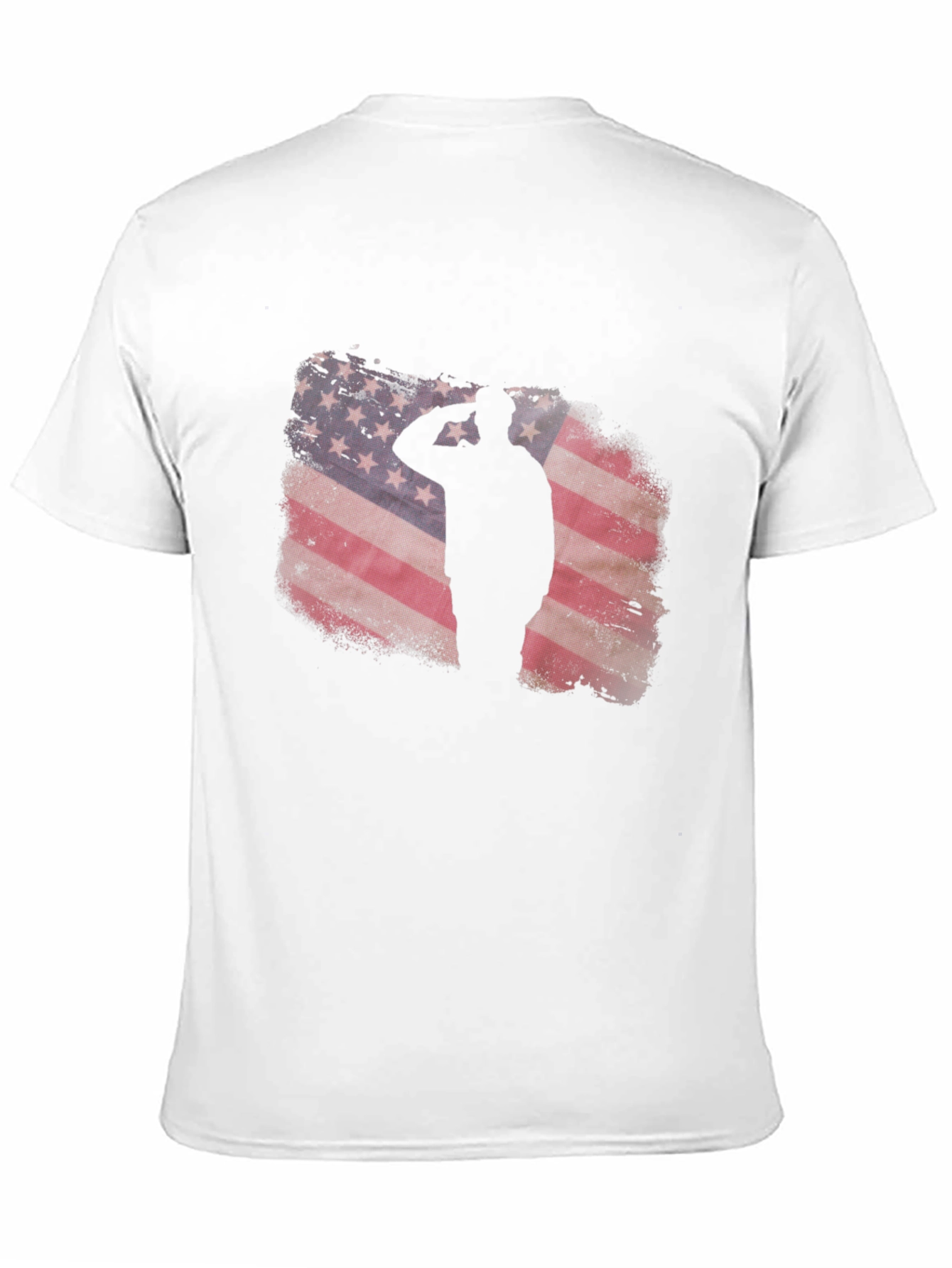 Patriotic American Flag Soldier Silhouette Graphic Tee