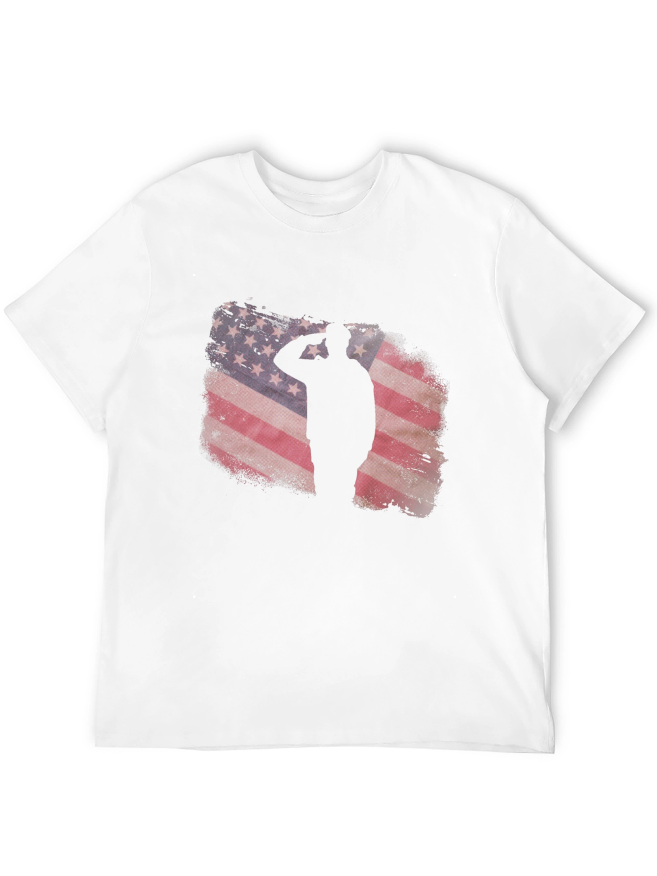Patriotic American Flag Soldier Silhouette Graphic Tee