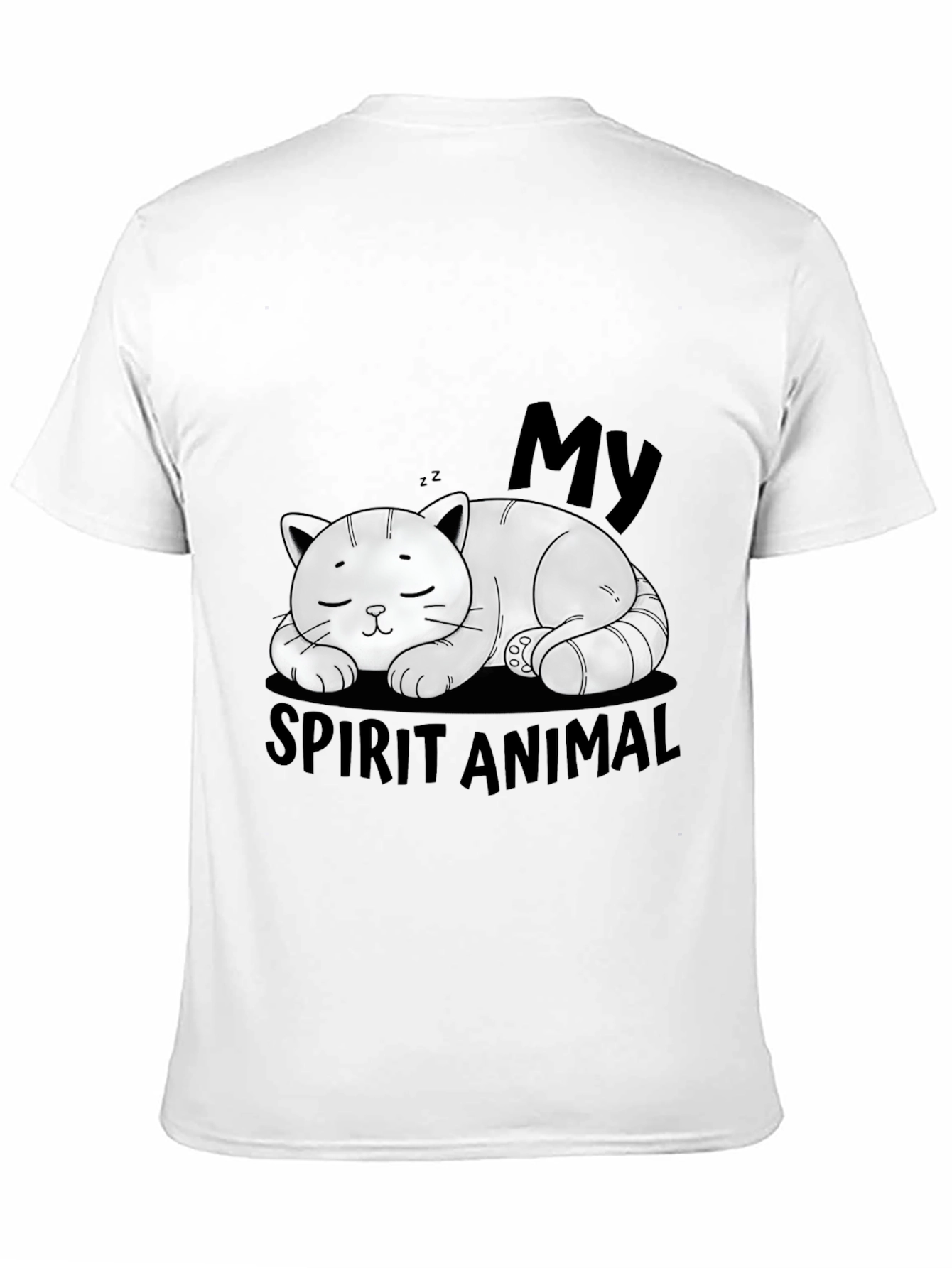 My Spirit Animal Cat Black Graphic T-Shirt