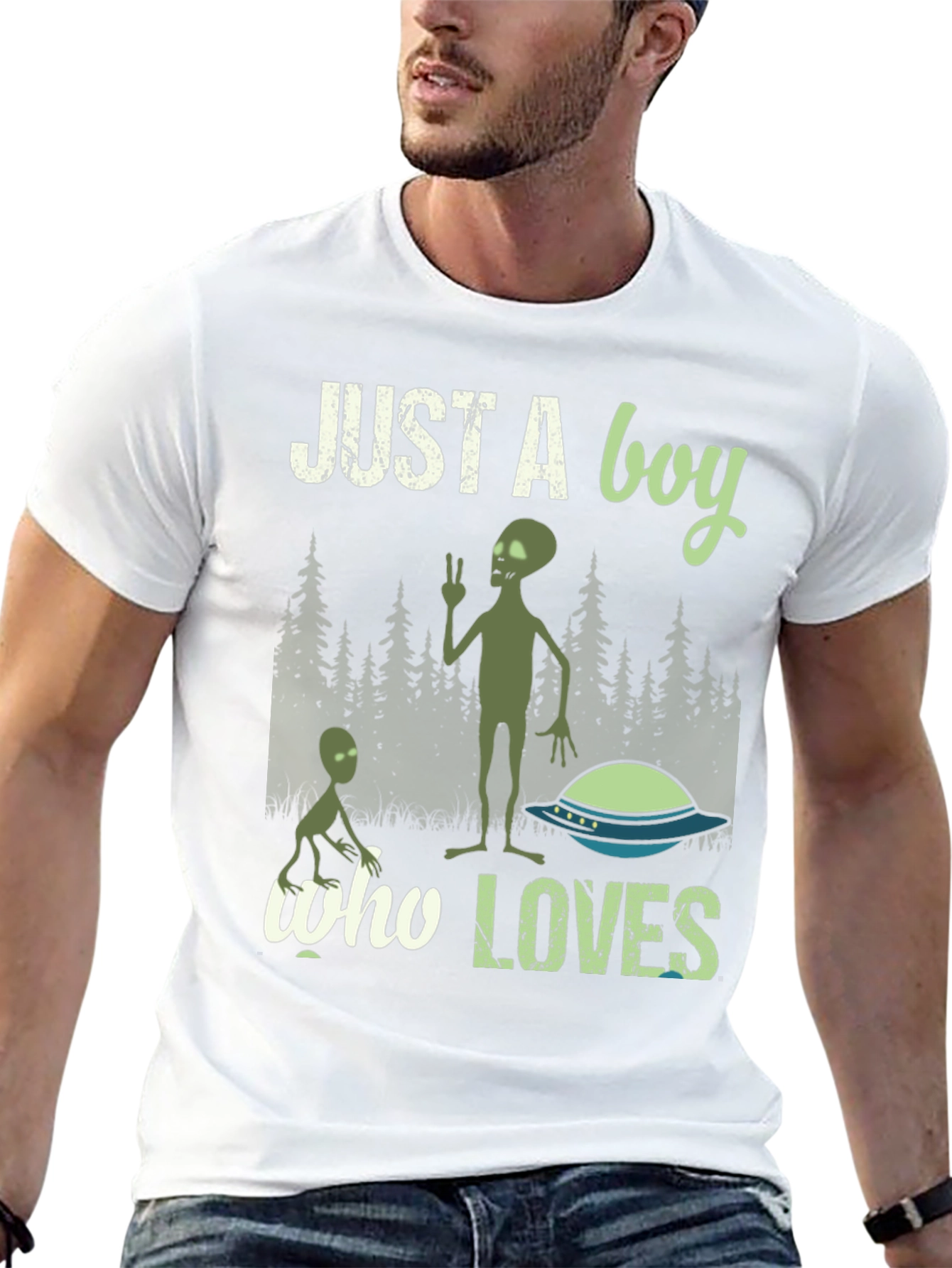 Alien Lover T-Shirt Boys UFO Graphic Tee