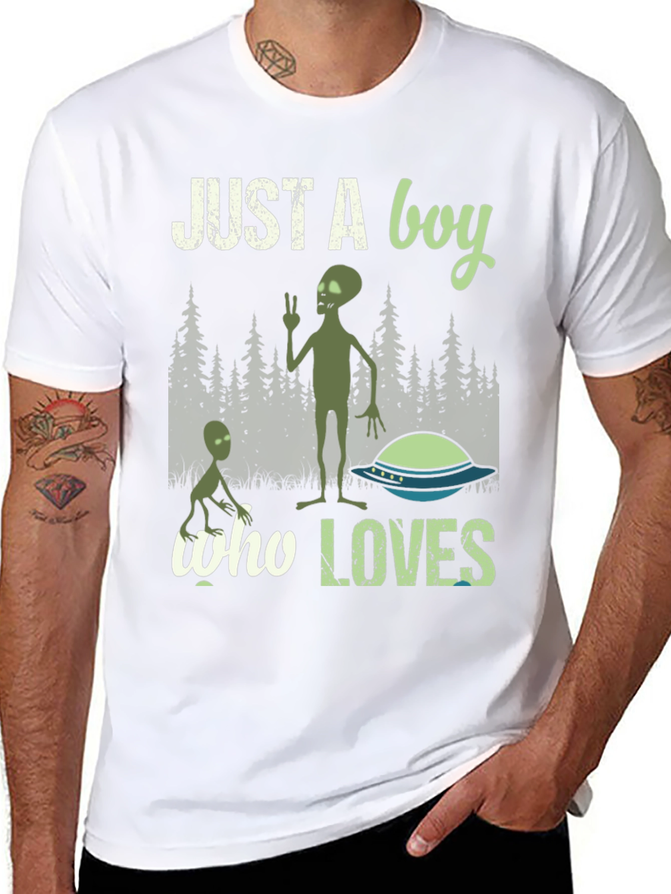 Alien Lover T-Shirt Boys UFO Graphic Tee