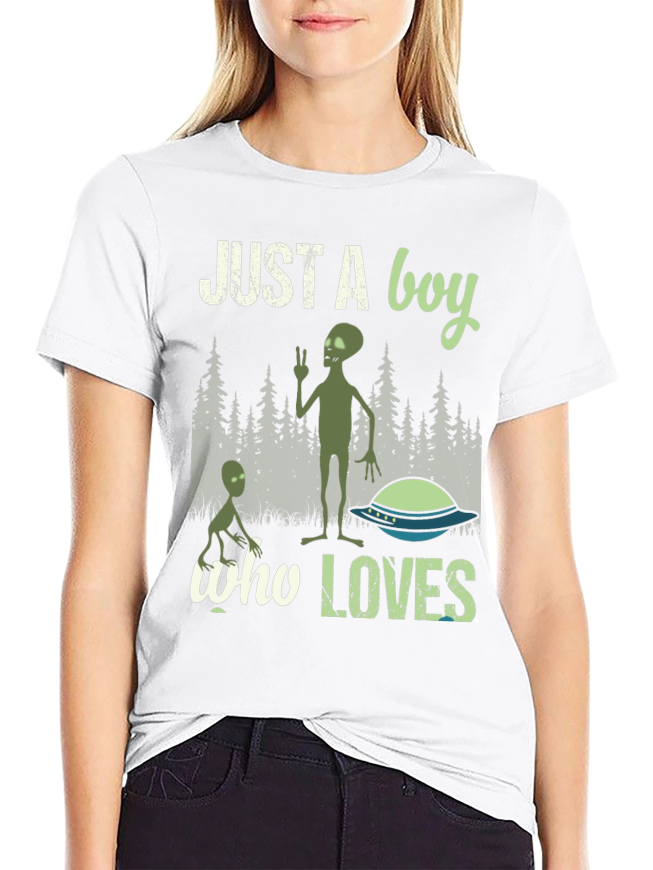 Alien Lover T-Shirt Boys UFO Graphic Tee