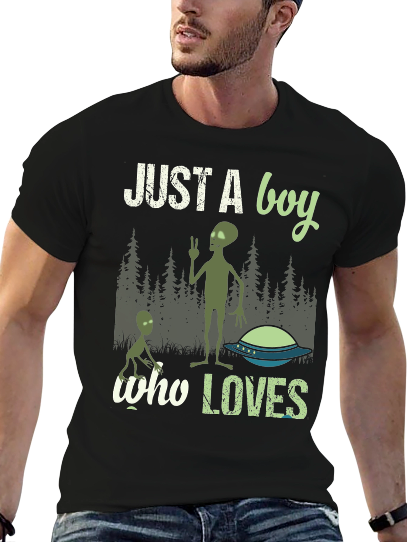 Alien Lover T-Shirt Boys UFO Graphic Tee