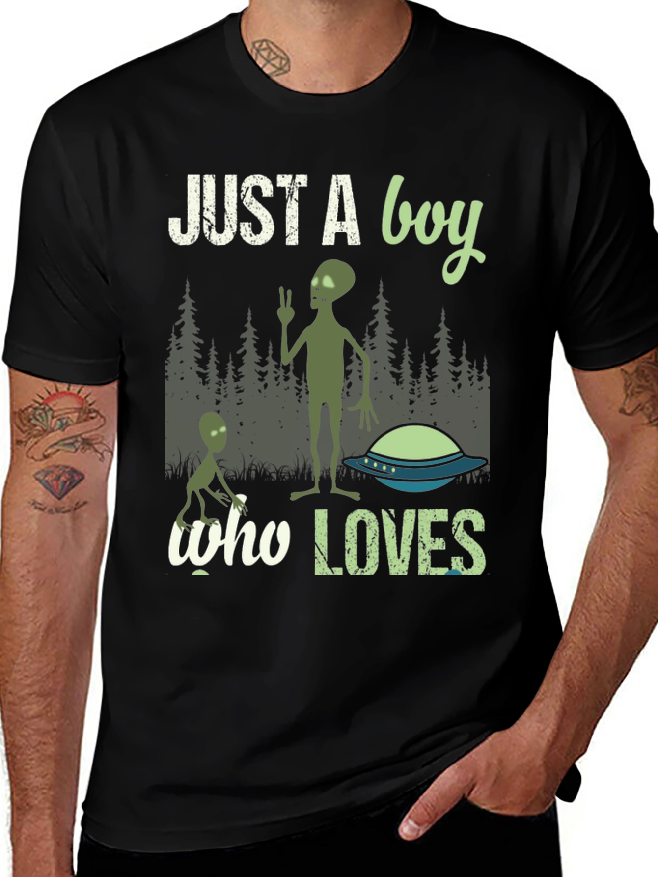 Alien Lover T-Shirt Boys UFO Graphic Tee