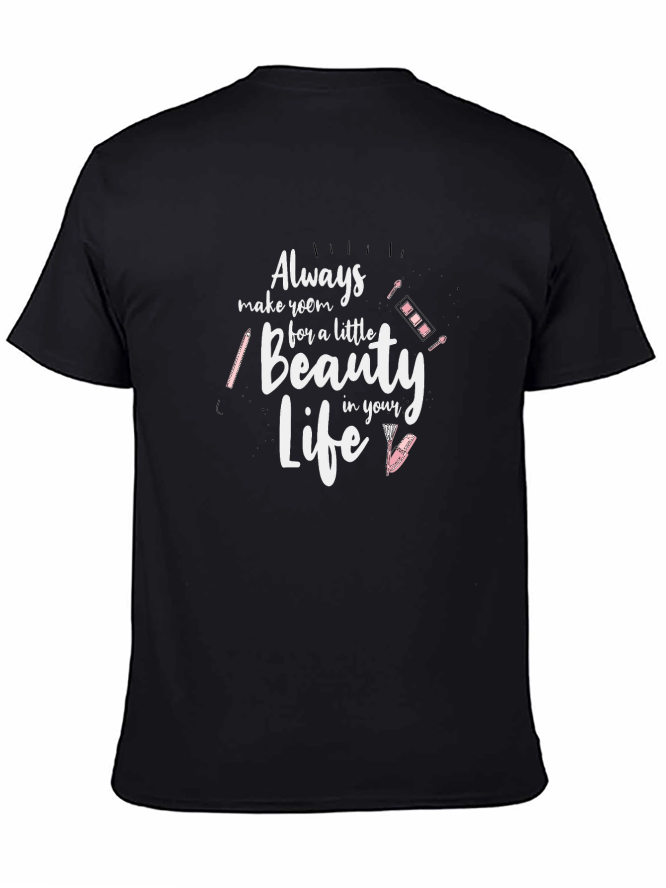 Beauty Life Graphic Tee - Trendy Black T-Shirt