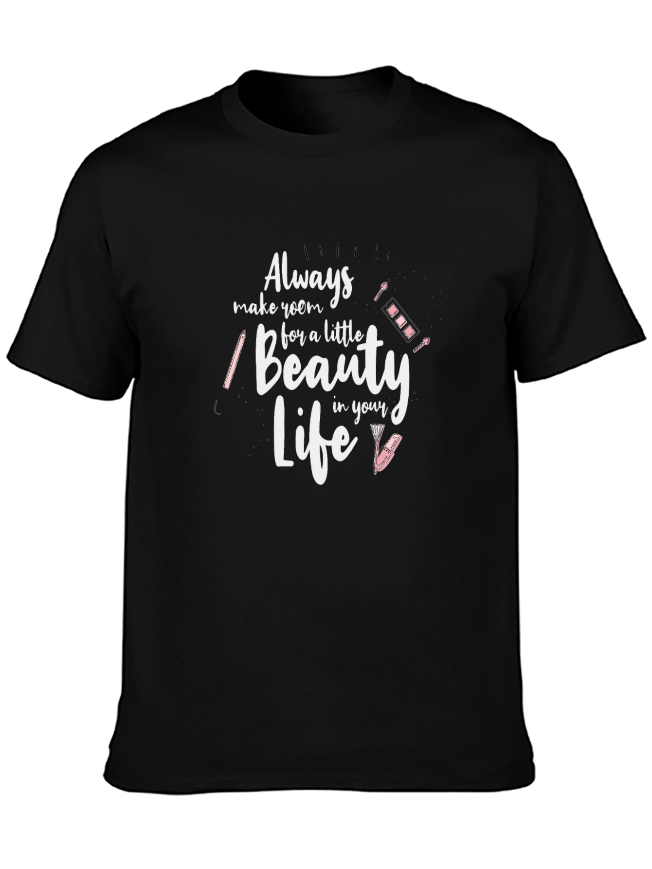 Beauty Life Graphic Tee - Trendy Black T-Shirt