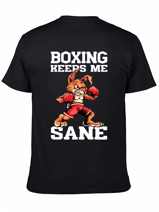 Boxing Keeps Me Sane Black T-Shirt
