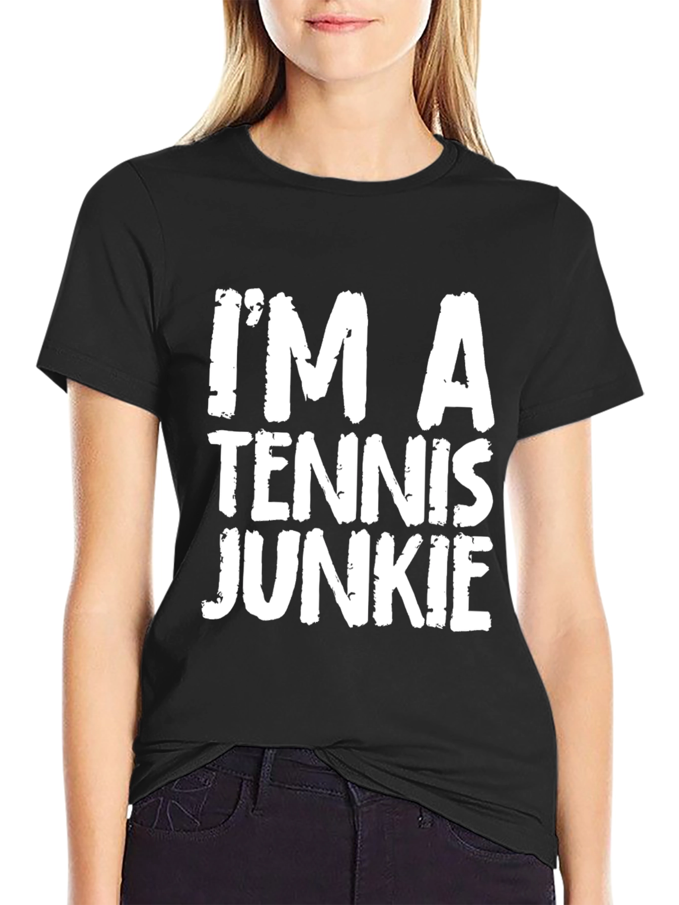 Tennis Junkie Graphic T-Shirt - Black Cotton Tee