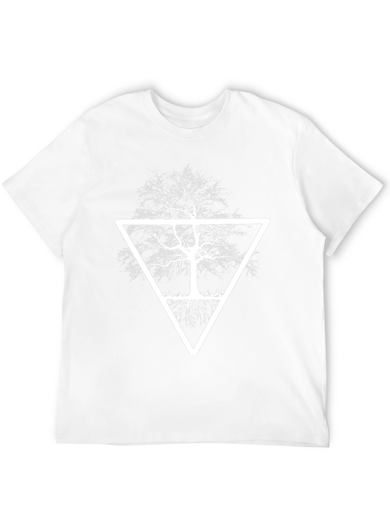 Abstract Tree Graphic Tee - Black Cotton Blend Shirt
