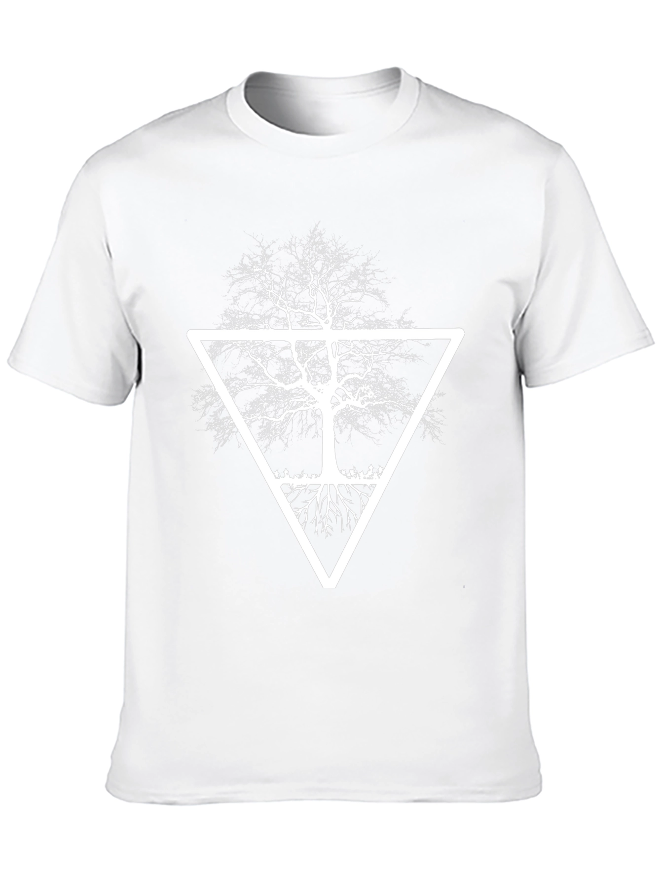 Abstract Tree Graphic Tee - Black Cotton Blend Shirt