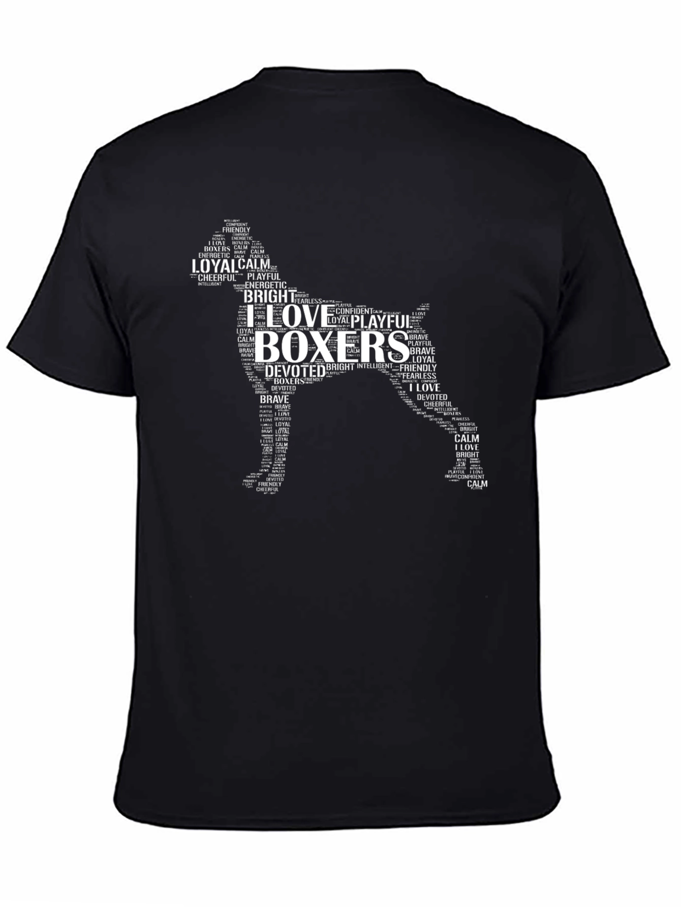 I Love Boxers Dog Breed Word Art T-Shirt