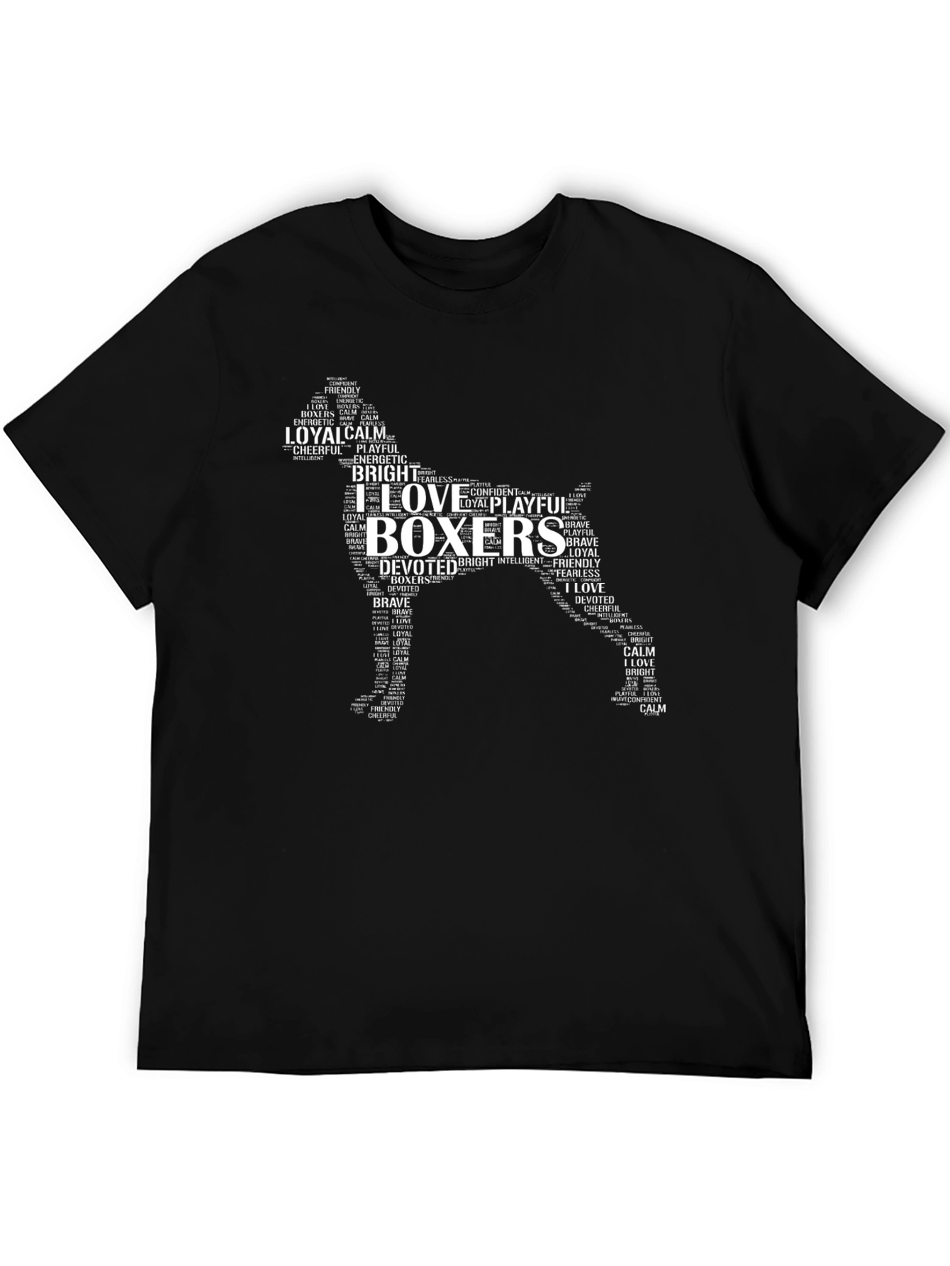 I Love Boxers Dog Breed Word Art T-Shirt