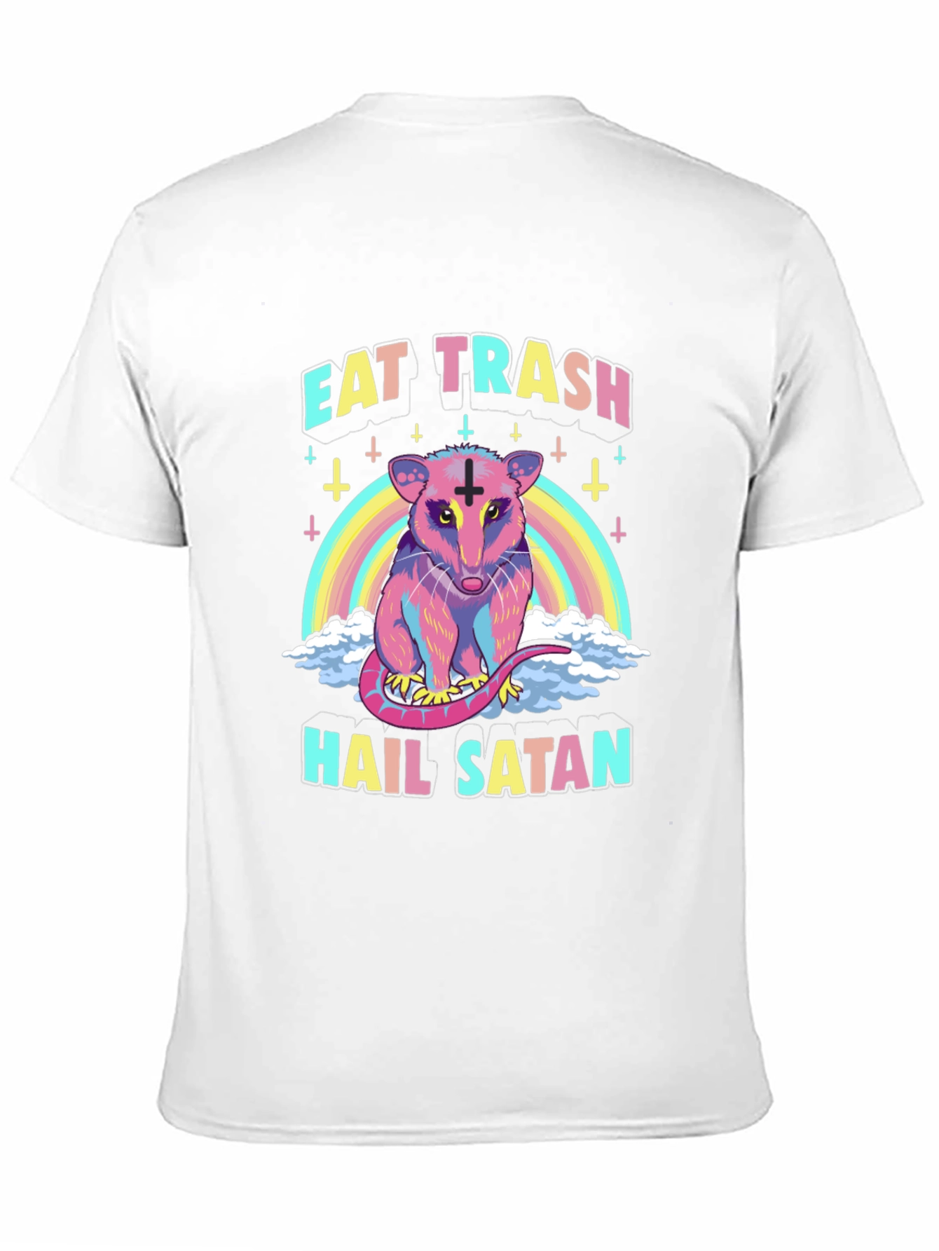 Eat Trash Hail Satan Opossum Graphic Tee
