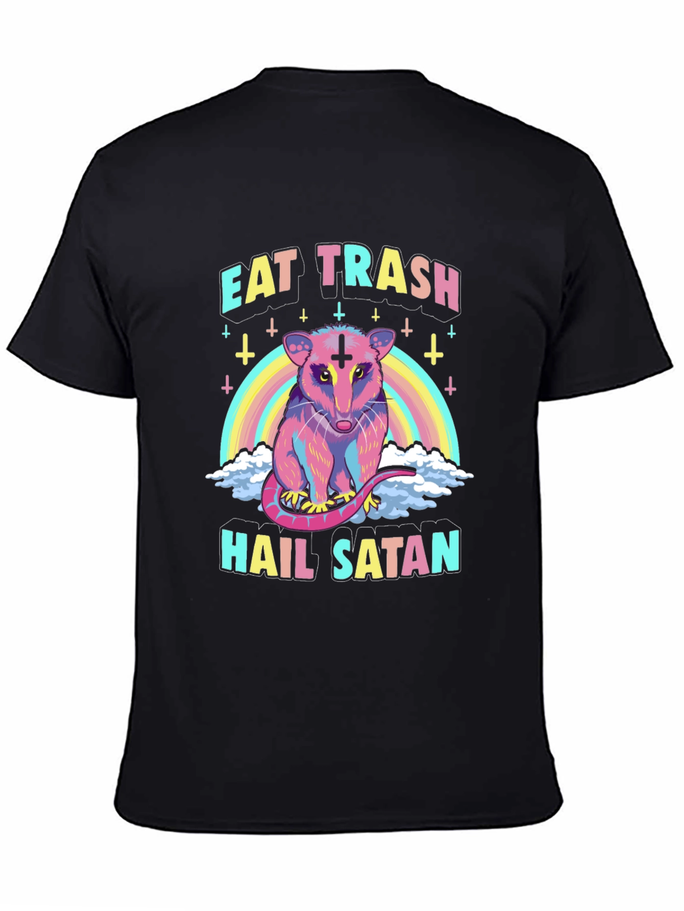 Eat Trash Hail Satan Opossum Graphic Tee