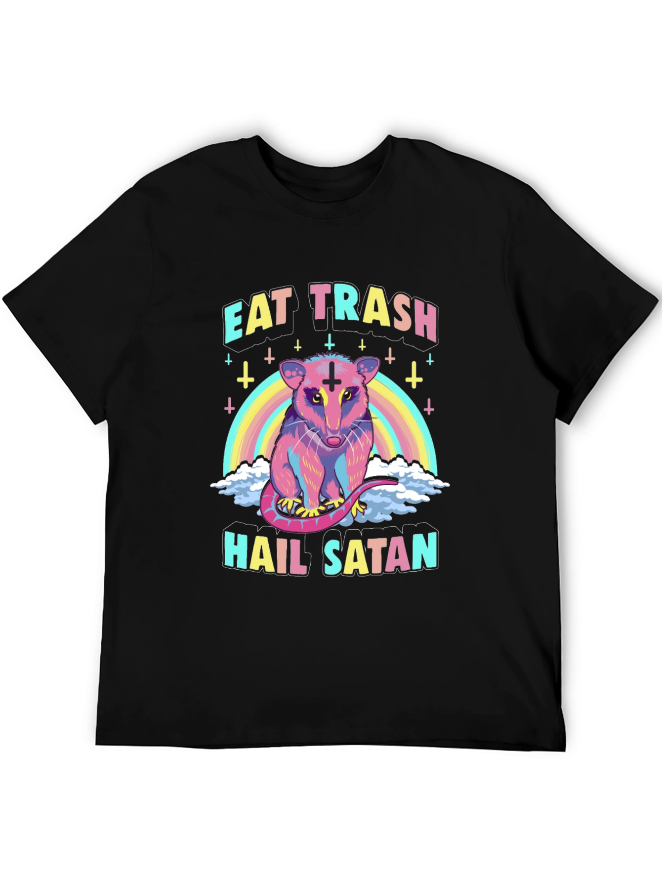 Eat Trash Hail Satan Opossum Graphic Tee