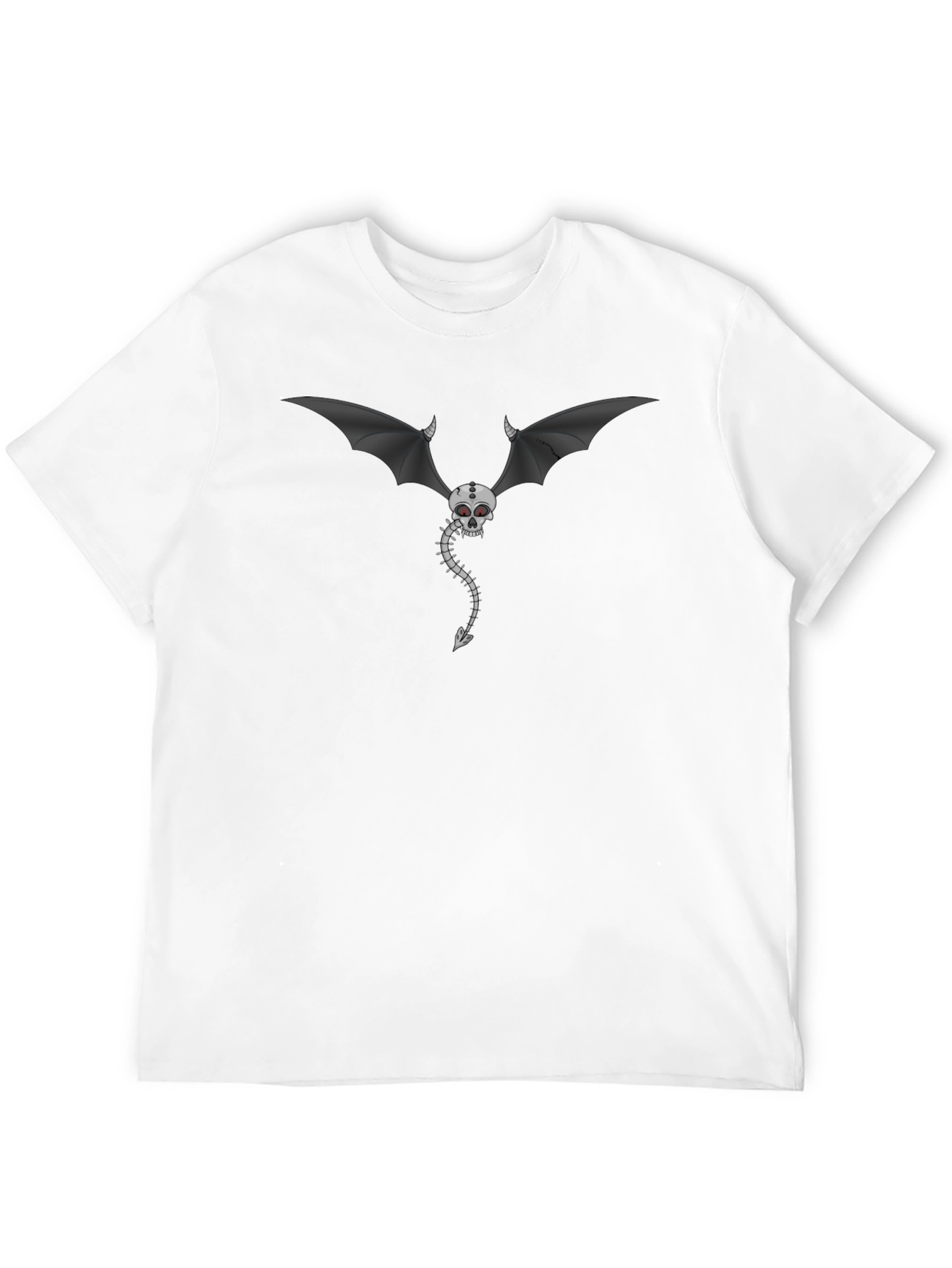 Skull Dragon Graphic Tee - Black Cotton Shirt