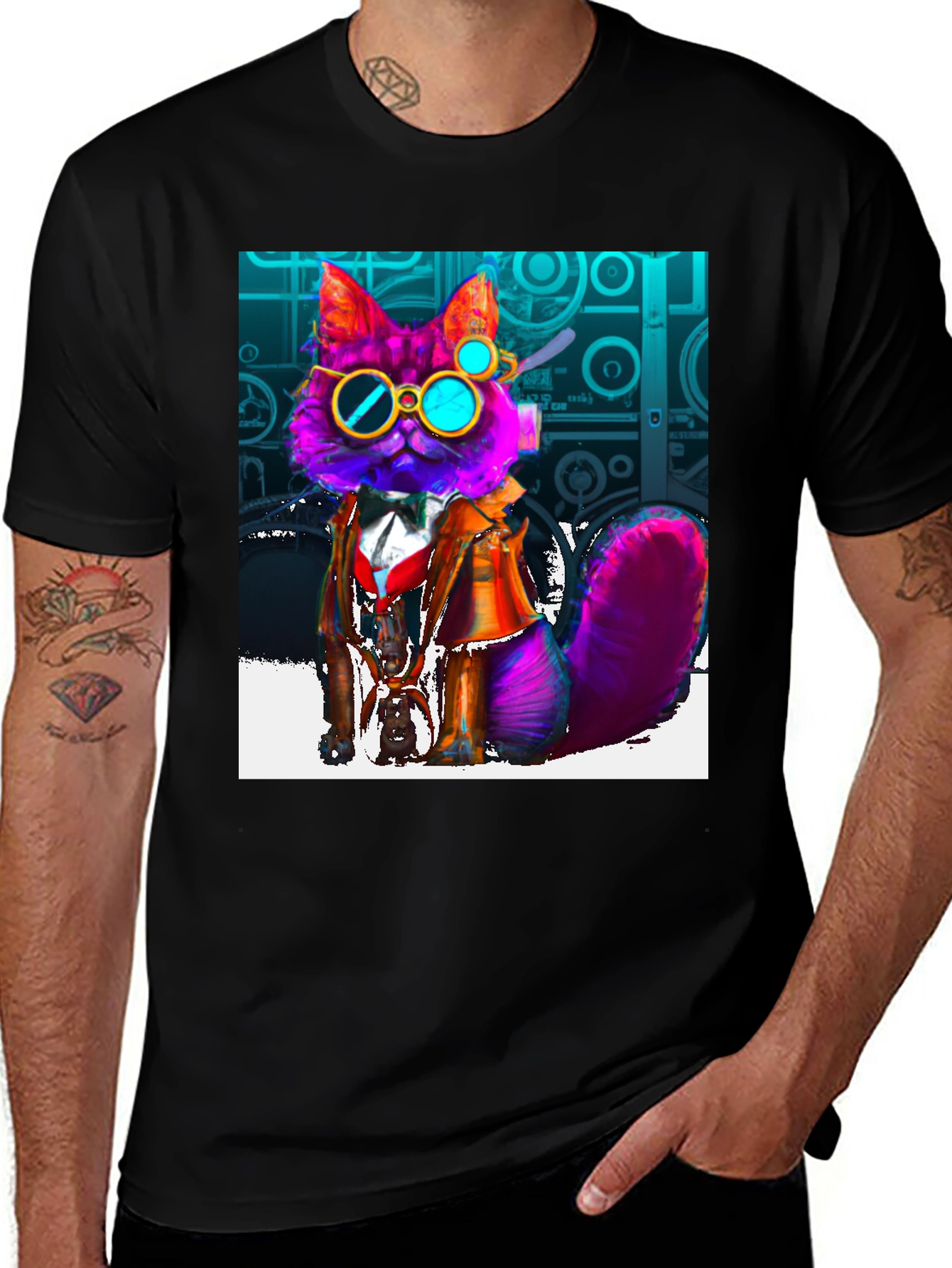 Steampunk Cat Graphic Tee