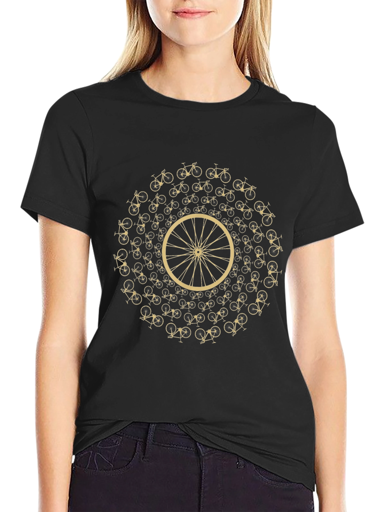 Cycling Mandala Black Graphic Tee