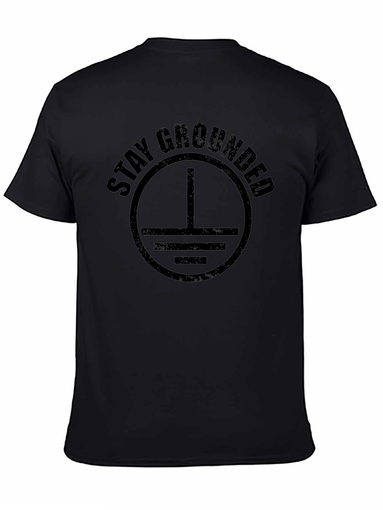 Stay Grounded T-Shirt - Black Crew Neck Tee