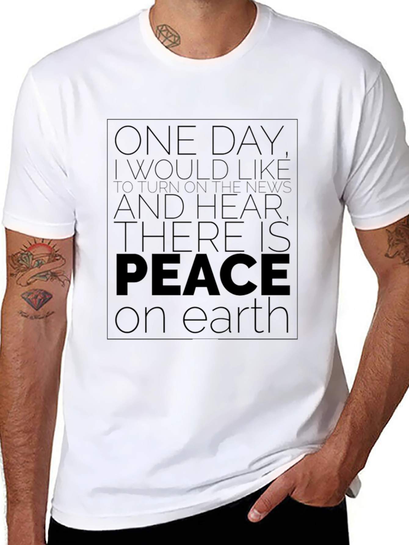 Peace on Earth Graphic Tee - Unisex Black T-Shirt
