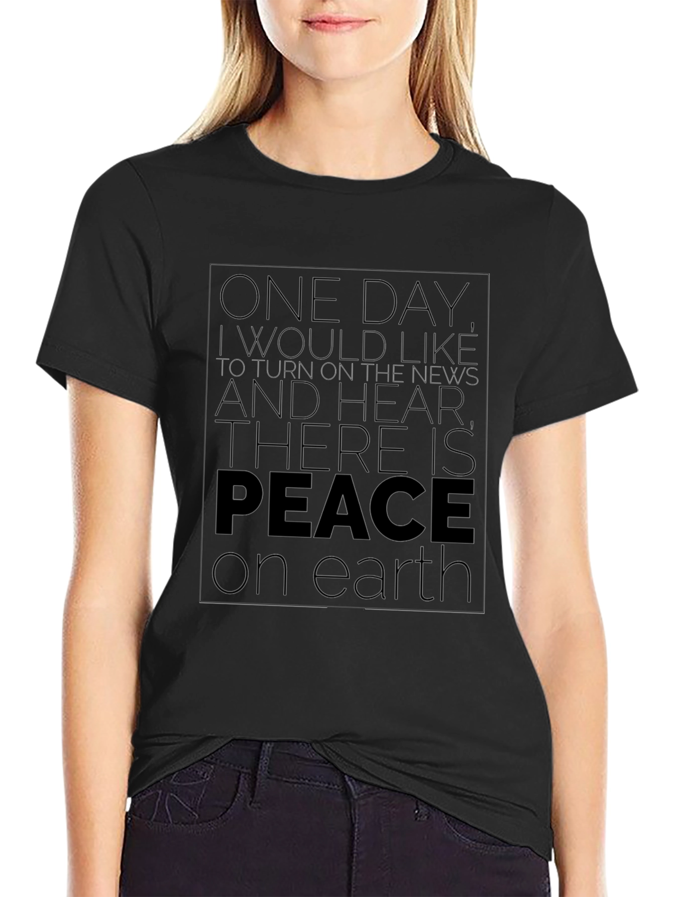 Peace on Earth Graphic Tee - Unisex Black T-Shirt