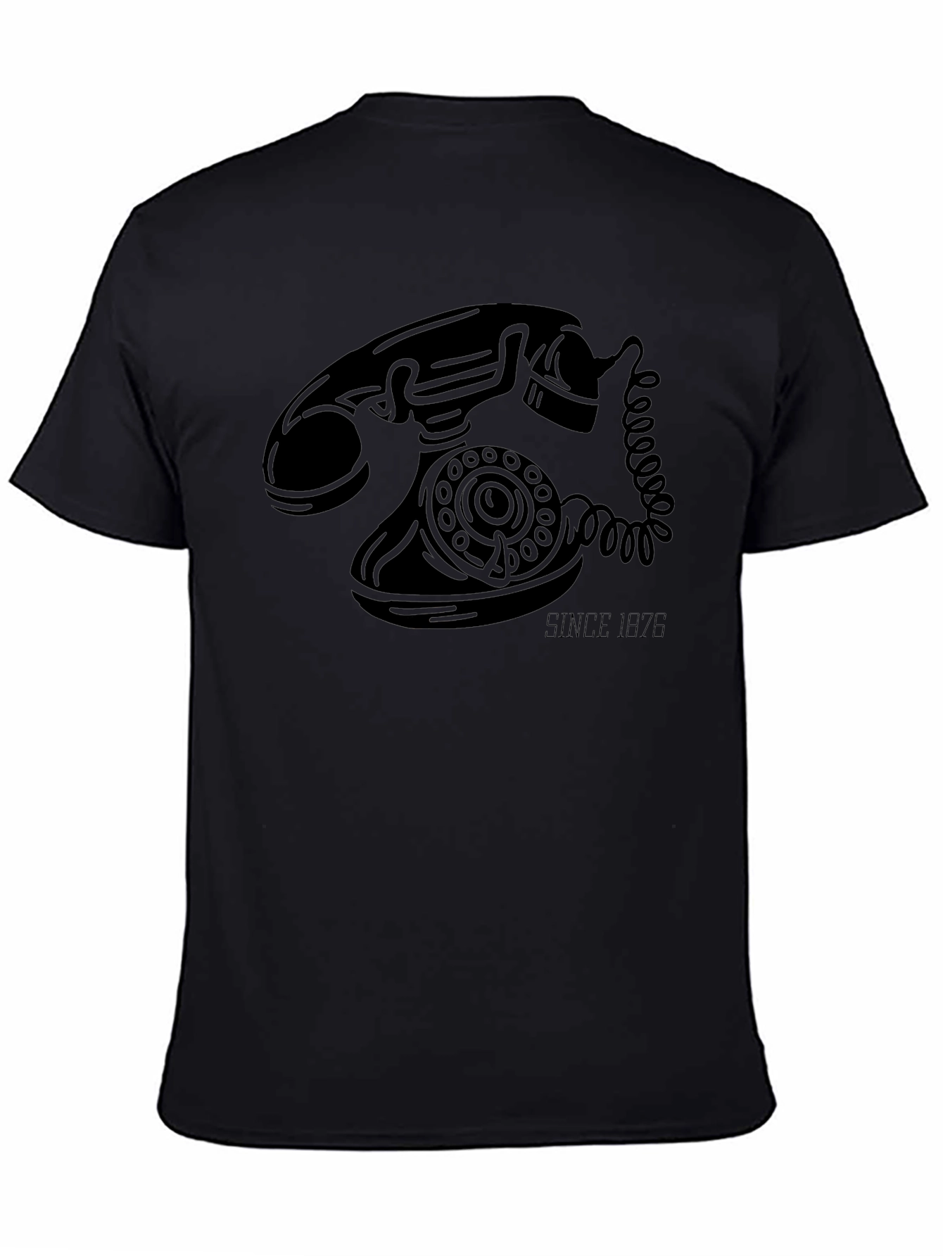 Retro Rotary Phone Black Graphic T-Shirt
