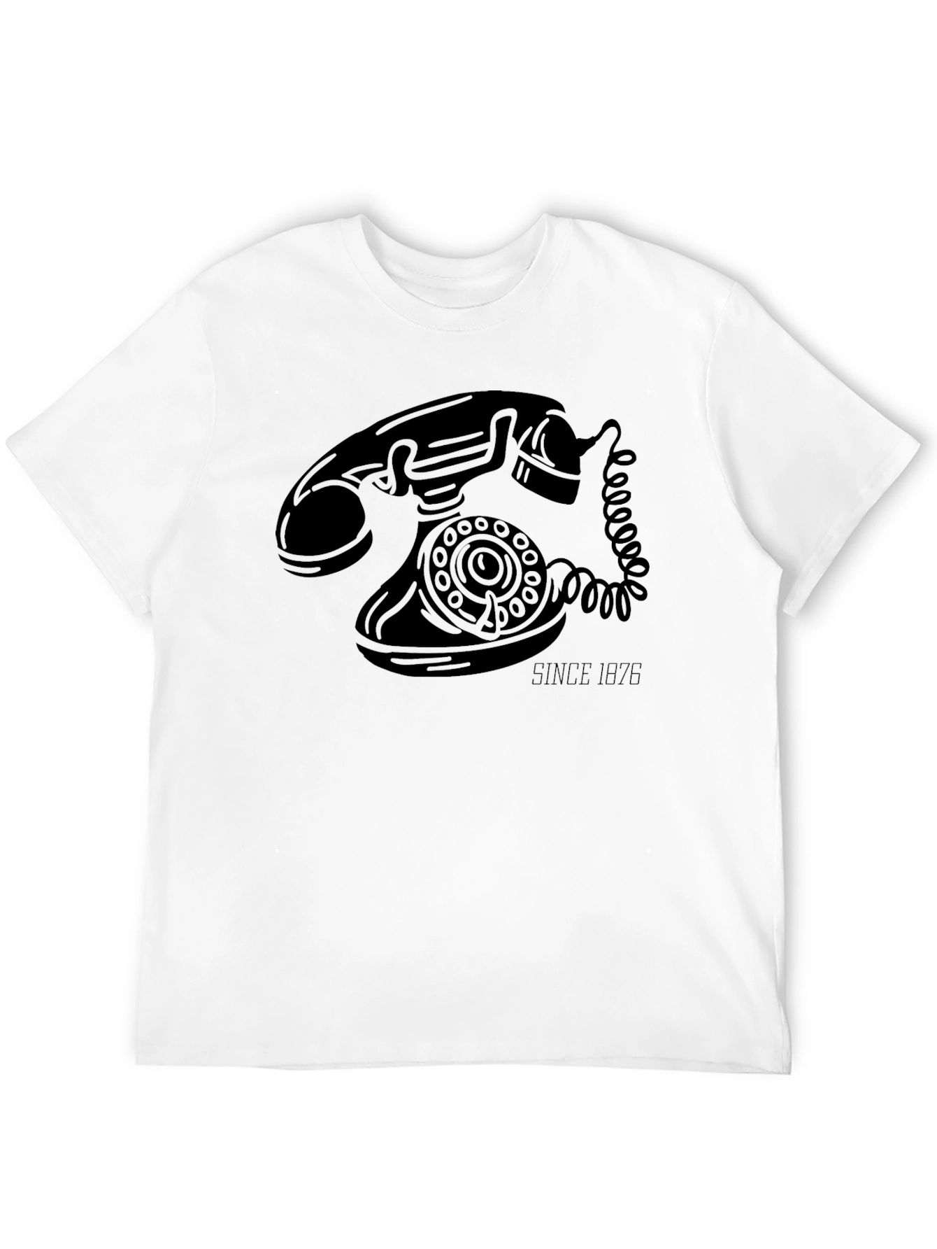 Retro Rotary Phone Black Graphic T-Shirt