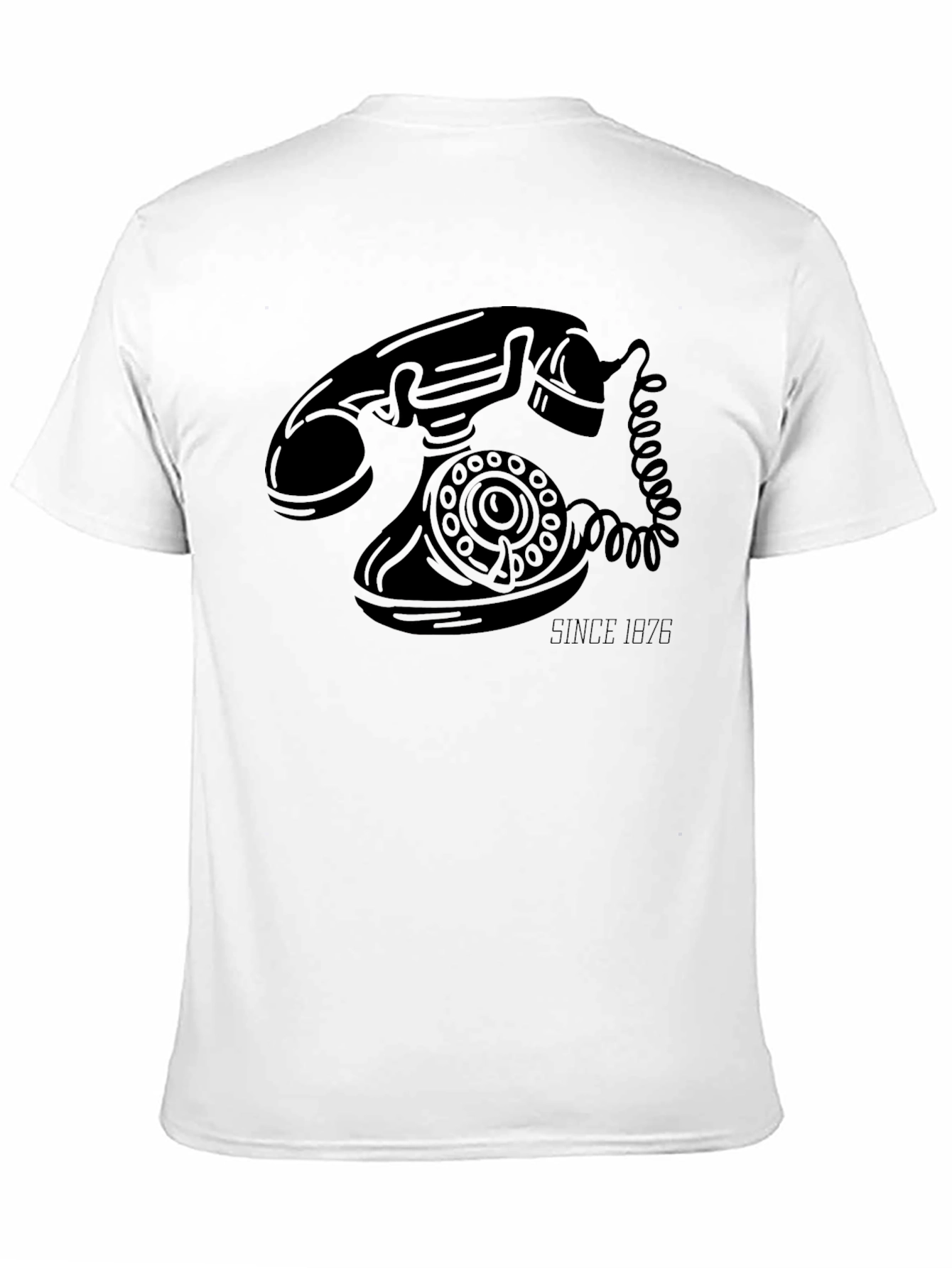 Retro Rotary Phone Black Graphic T-Shirt
