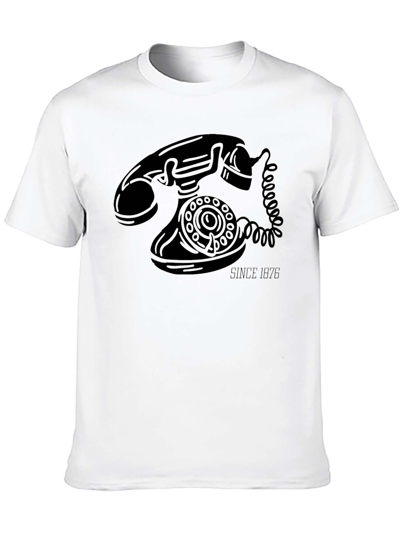 Retro Rotary Phone Black Graphic T-Shirt
