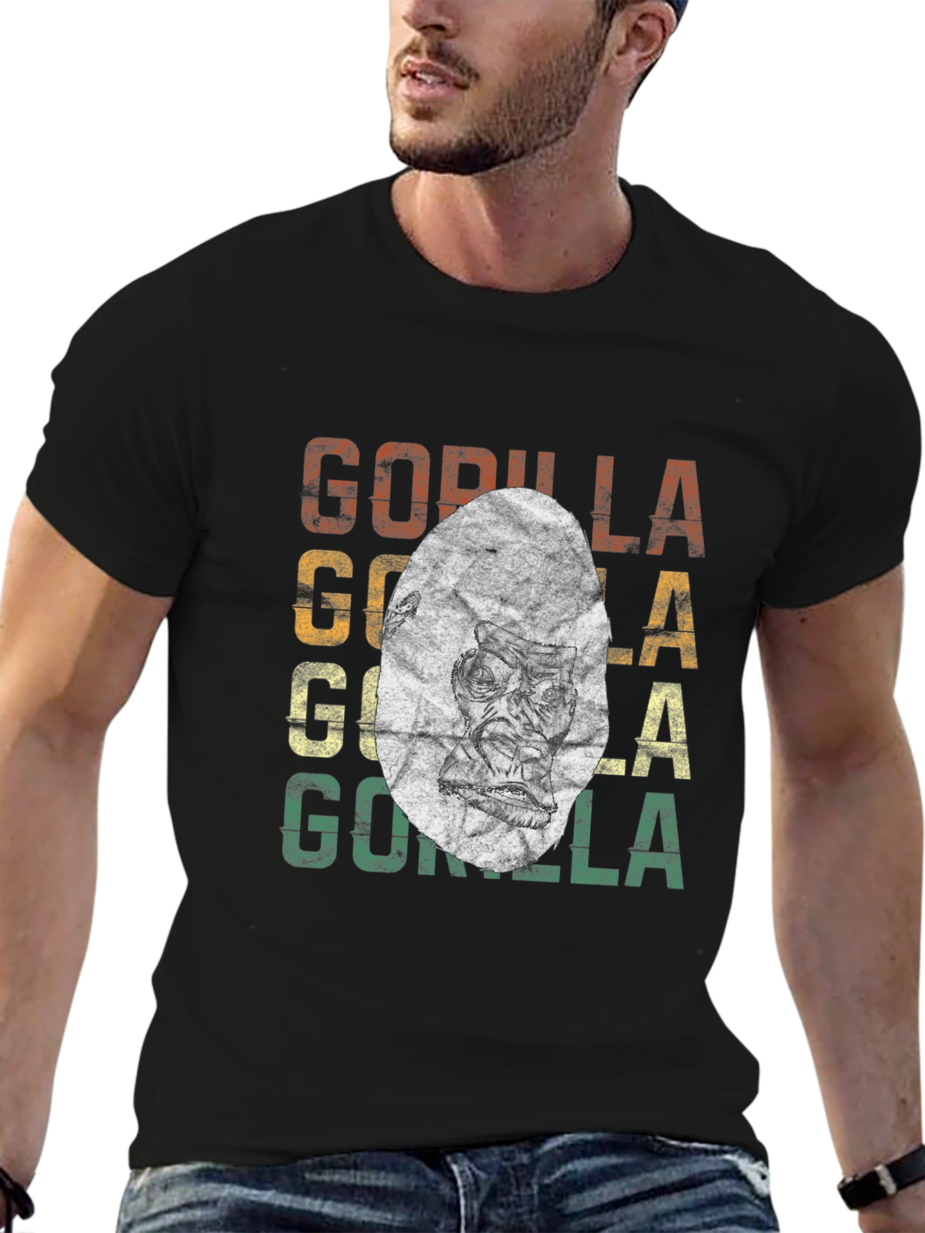 Retro Gorilla Graphic T-Shirt