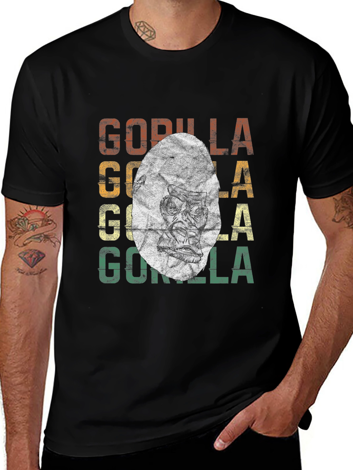 Retro Gorilla Graphic T-Shirt