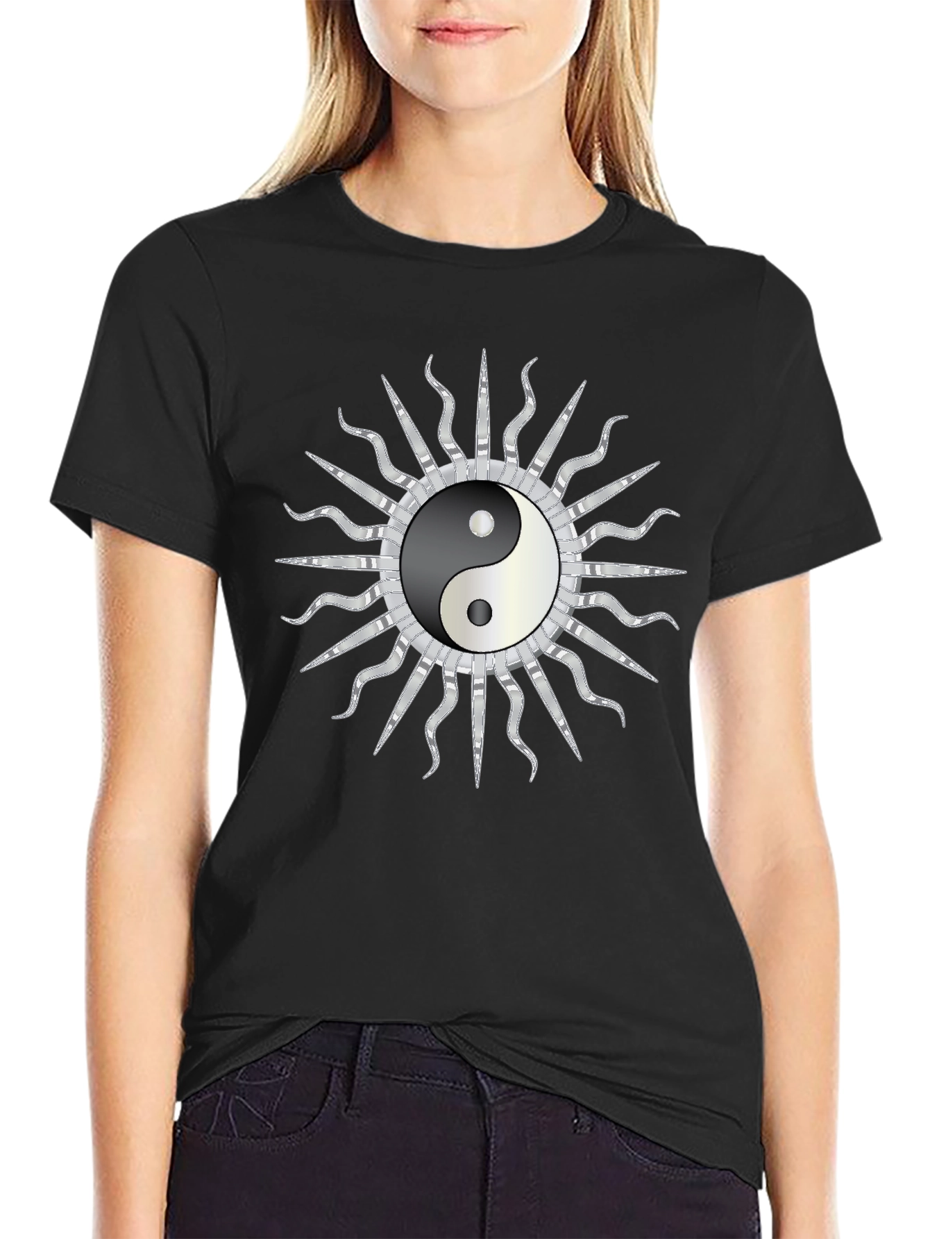 Yin Yang Sun Graphic T-Shirt
