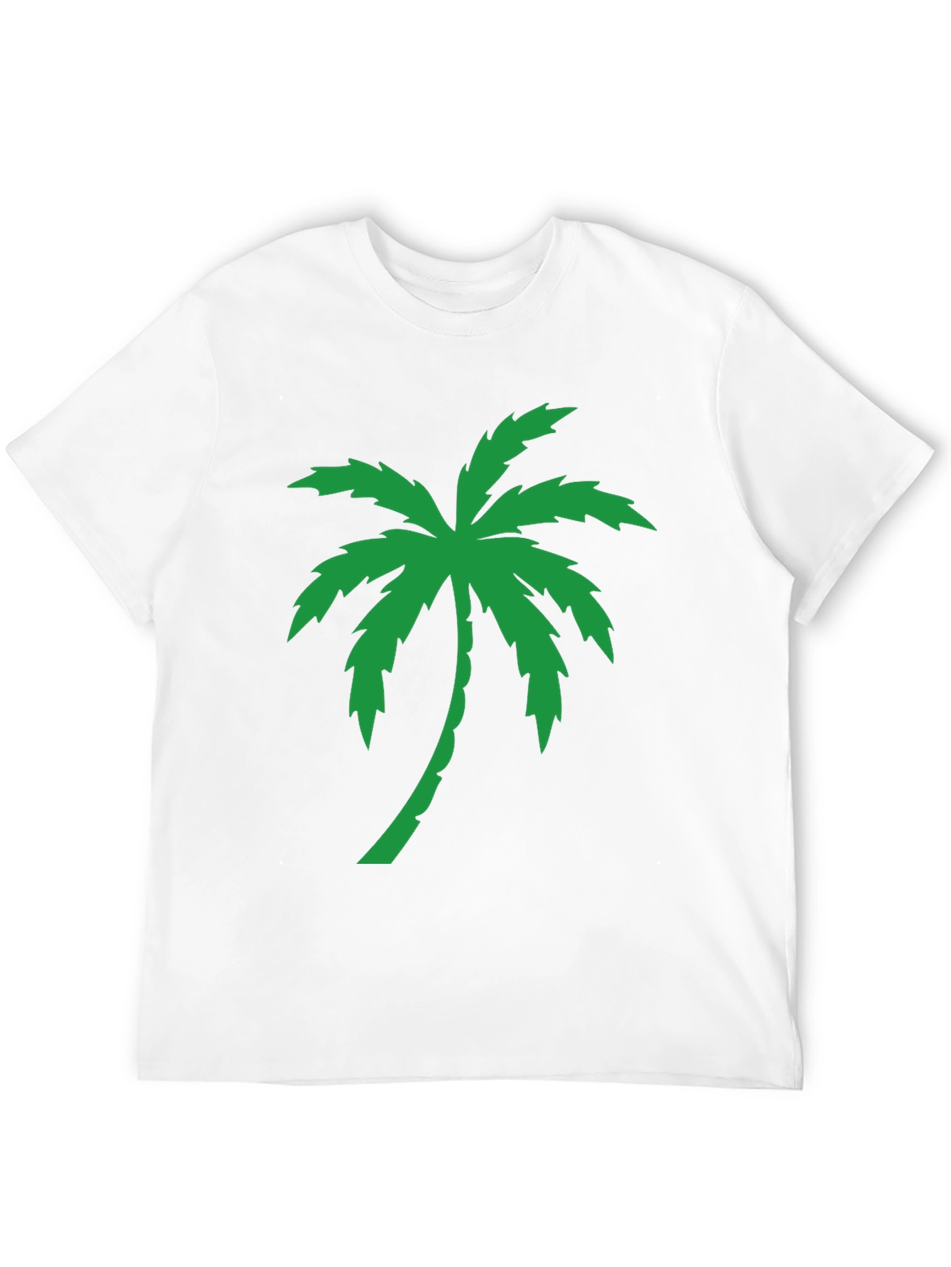 Palm Tree Graphic Tee - Black Cotton T-Shirt