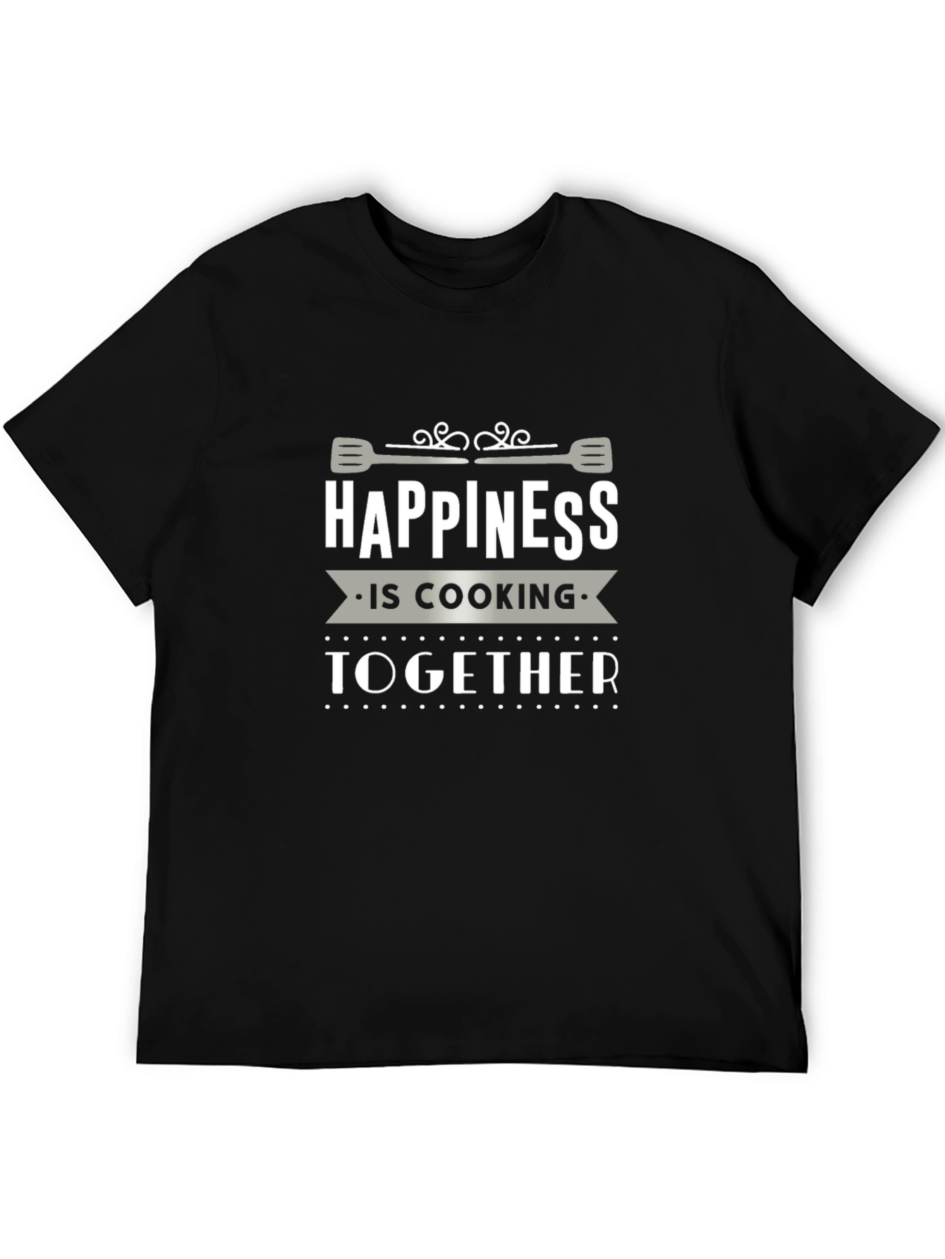 Happiness is Cooking Together Black T-Shirt