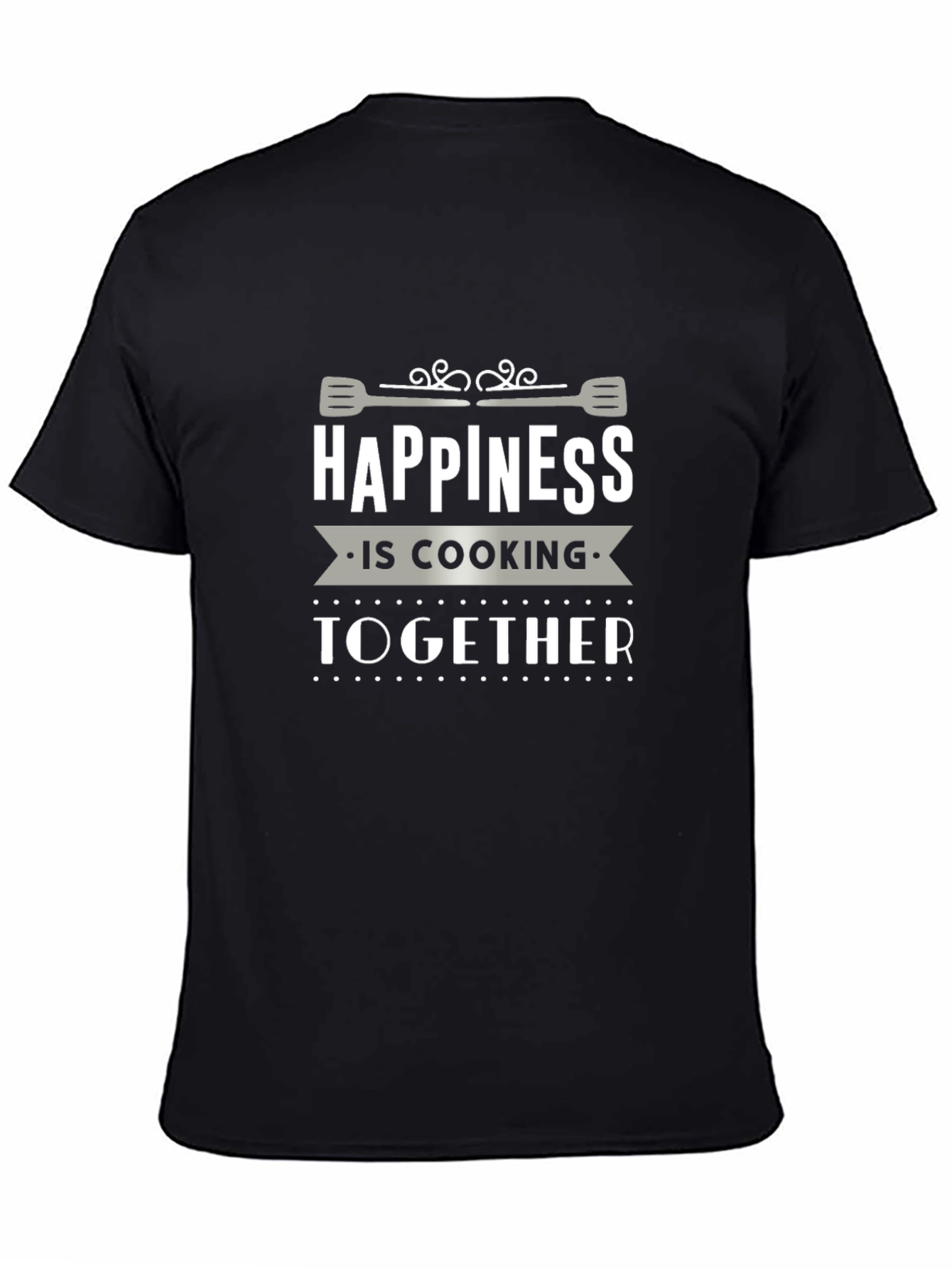 Happiness is Cooking Together Black T-Shirt