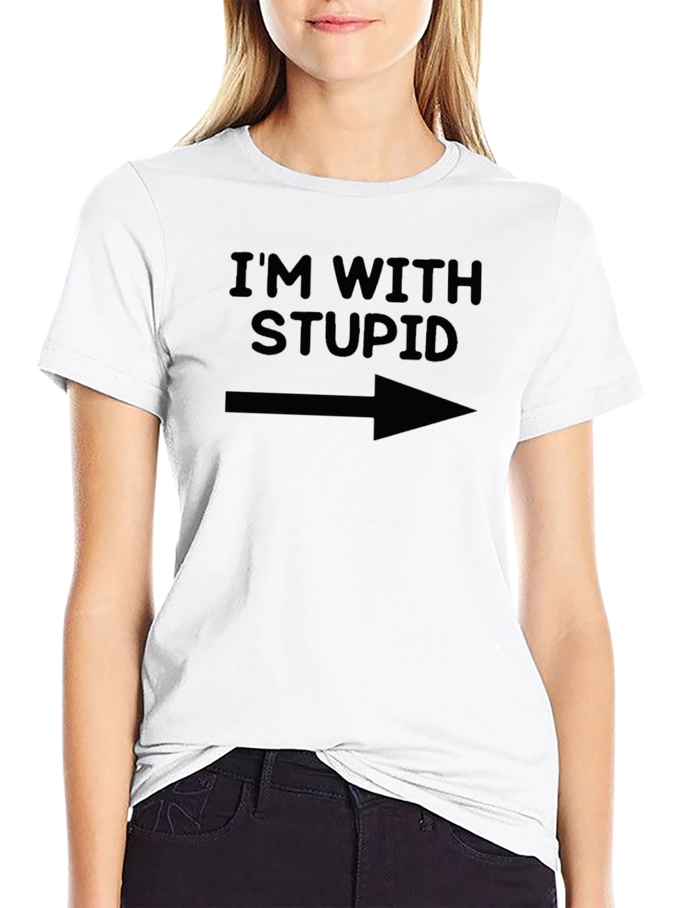 Im With Stupid Graphic Tee - Funny Sarcastic T-Shirt