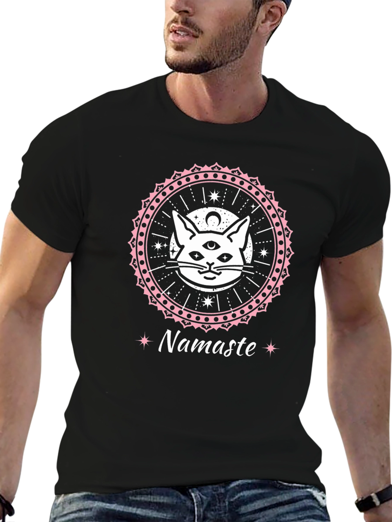 Namaste Cat Graphic T-Shirt