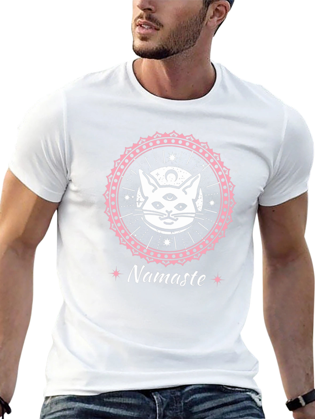 Namaste Cat Graphic T-Shirt