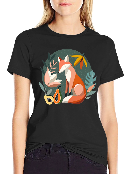 Fox & Flora Graphic Tee - Stylish Nature-Inspired Design