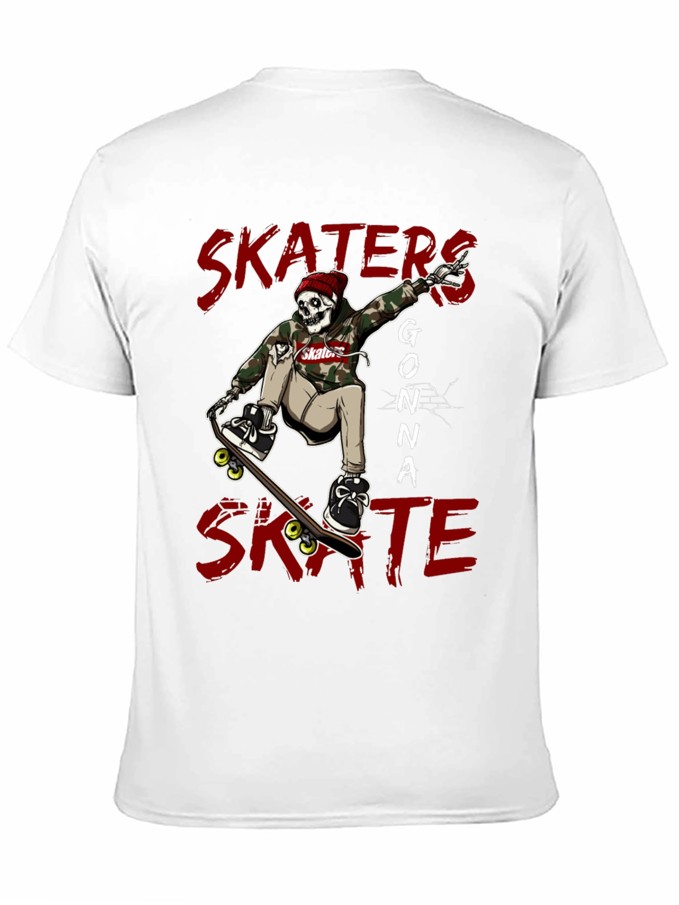 Skaters Gonna Skate Graphic Tee - Black Cotton Blend