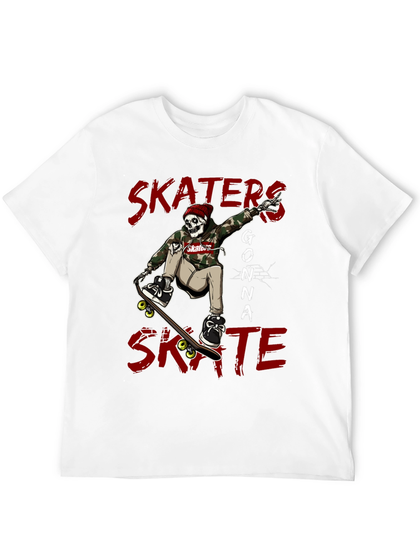 Skaters Gonna Skate Graphic Tee - Black Cotton Blend
