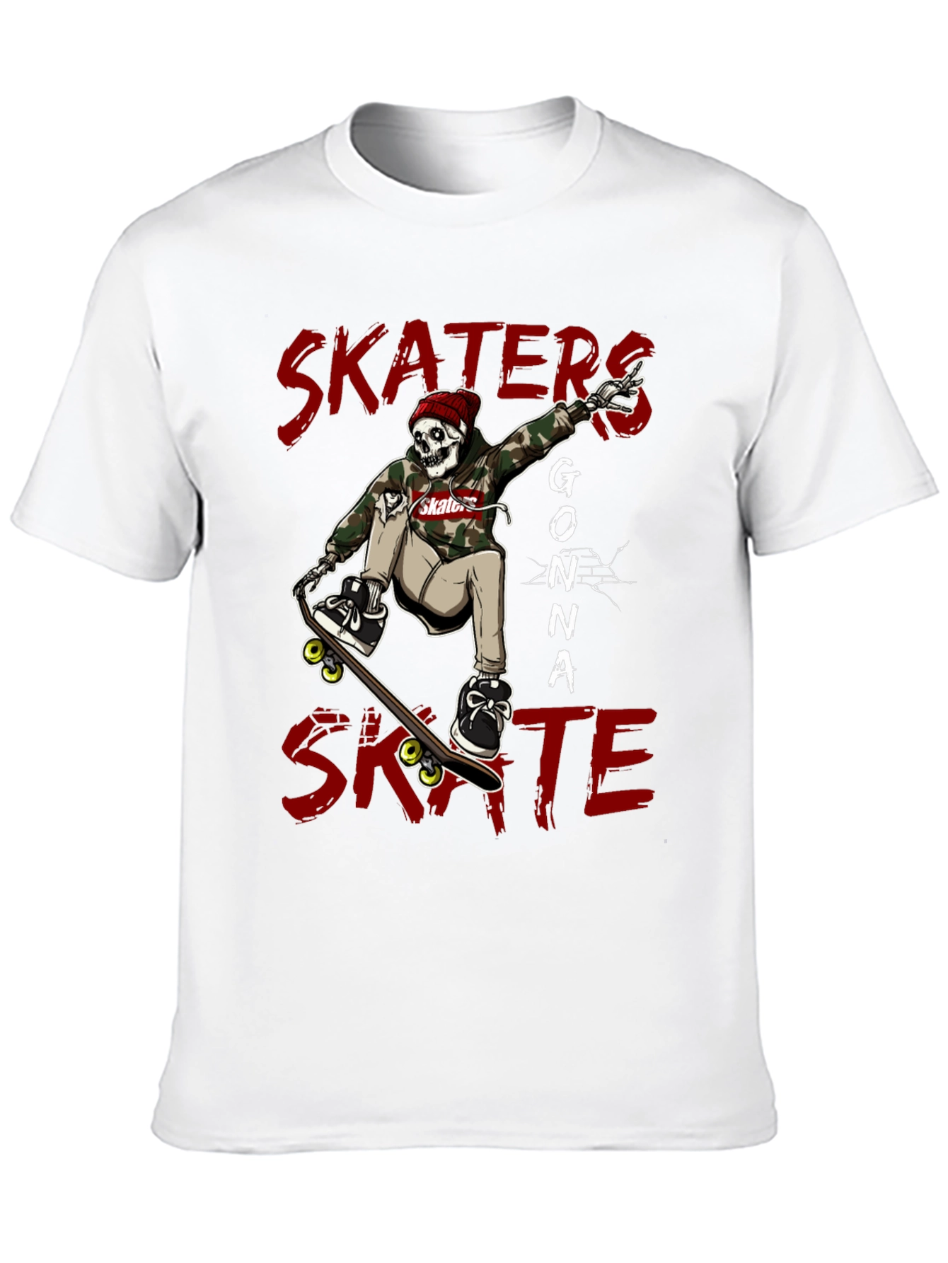 Skaters Gonna Skate Graphic Tee - Black Cotton Blend