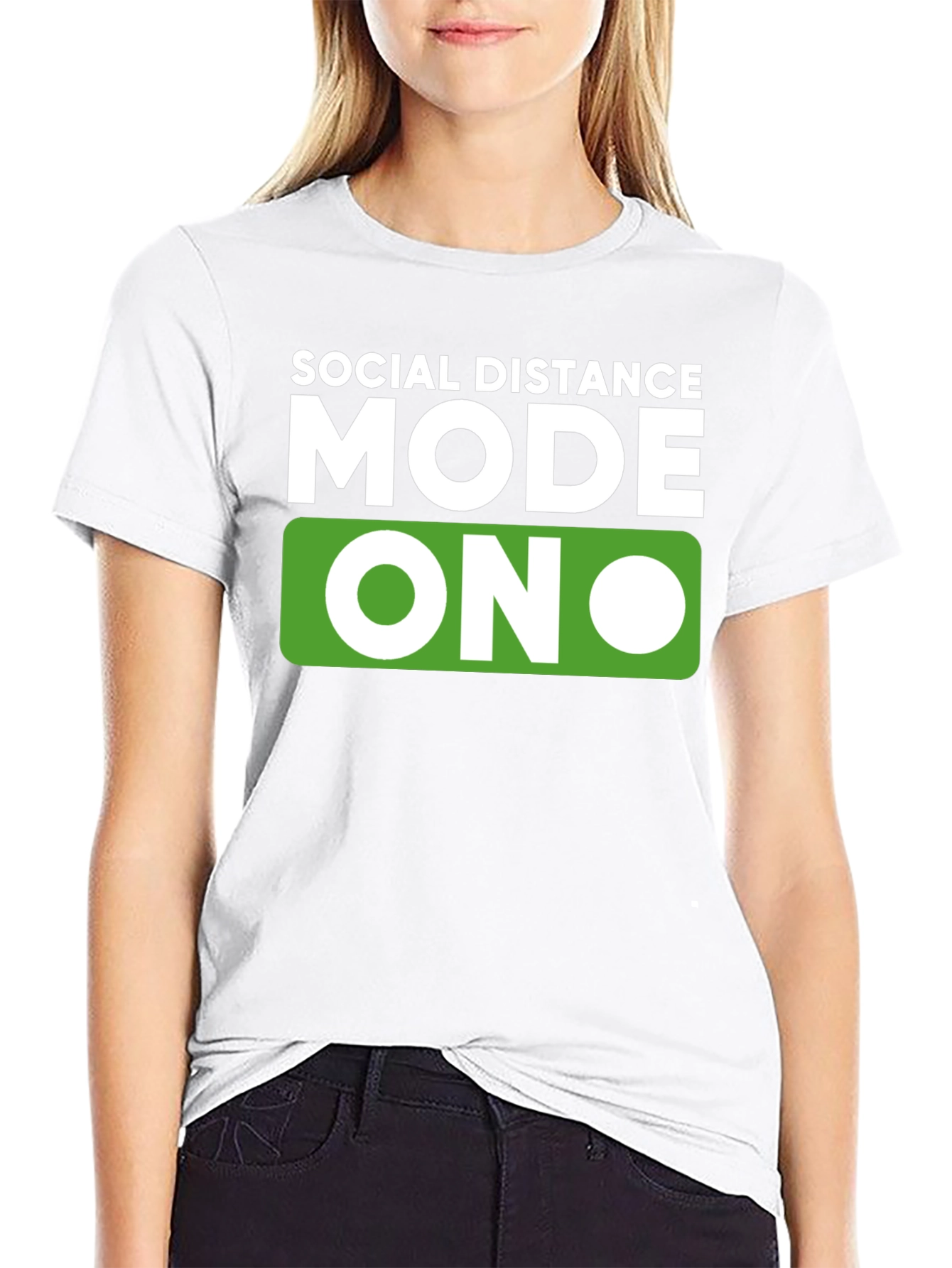 Social Distance Mode ON Black T-Shirt